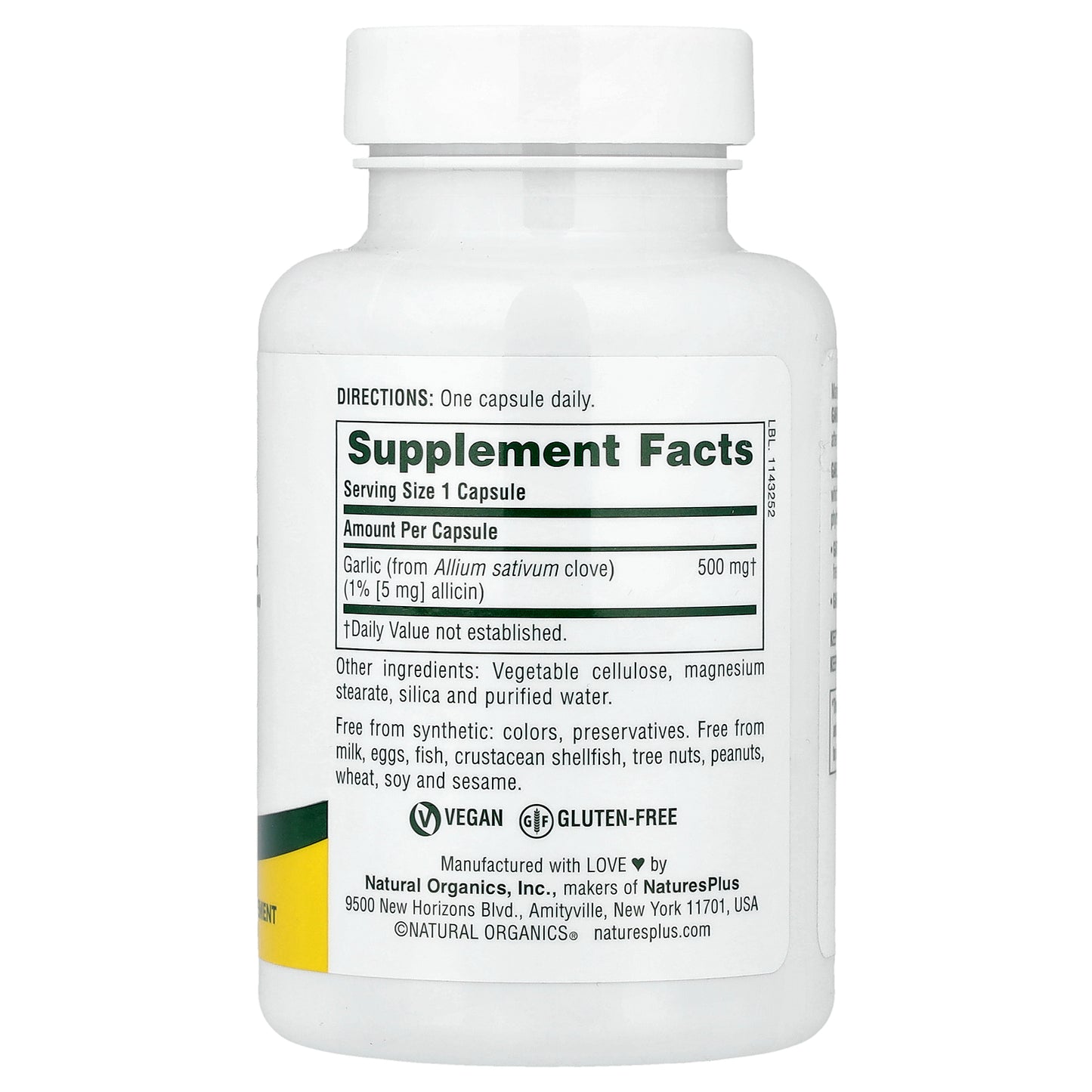 NaturesPlus, Garlite®, 500 mg, 90 Capsules