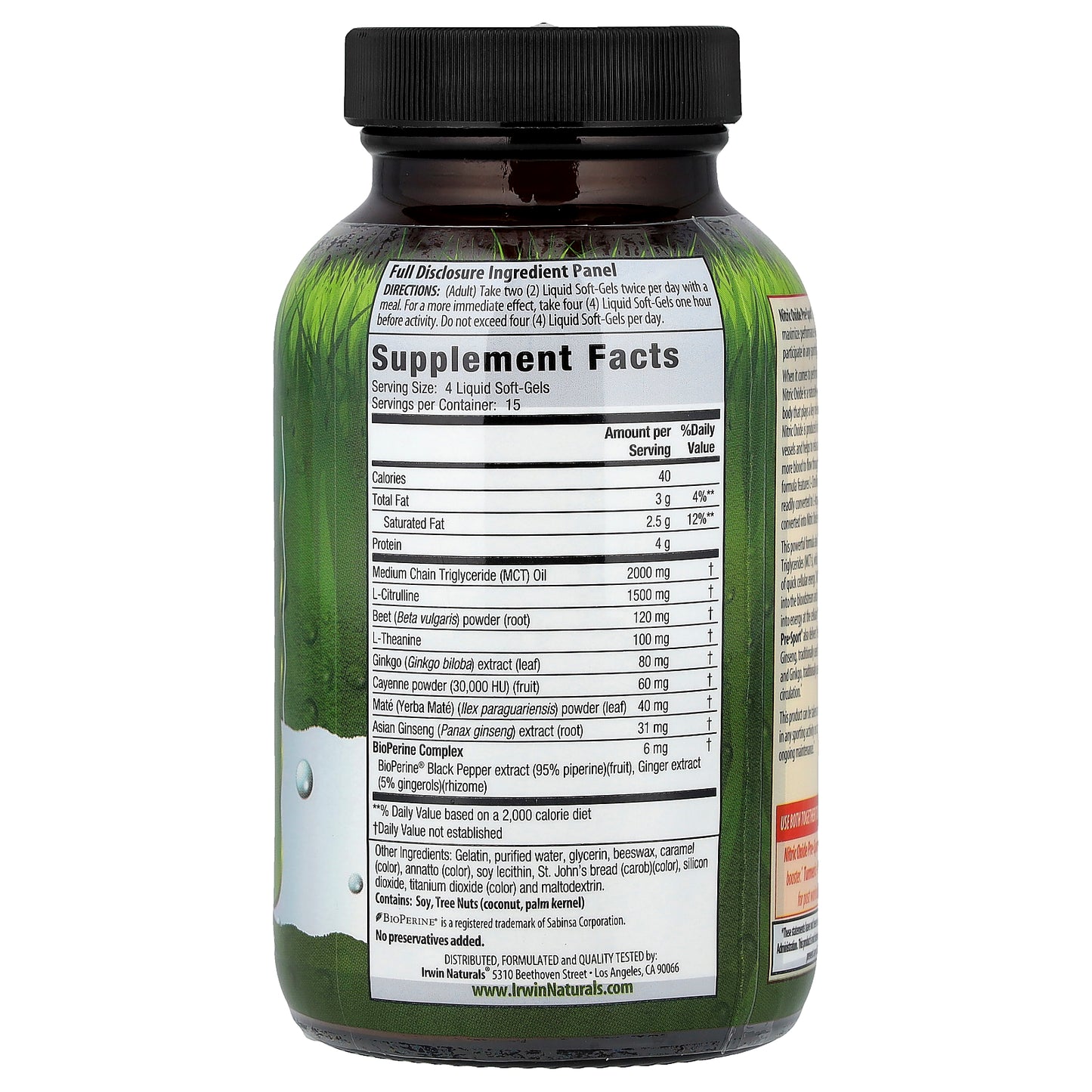 Irwin Naturals, Nitric Oxide Pre-Sport® with L-Citrulline, 60 Liquid Soft-Gels