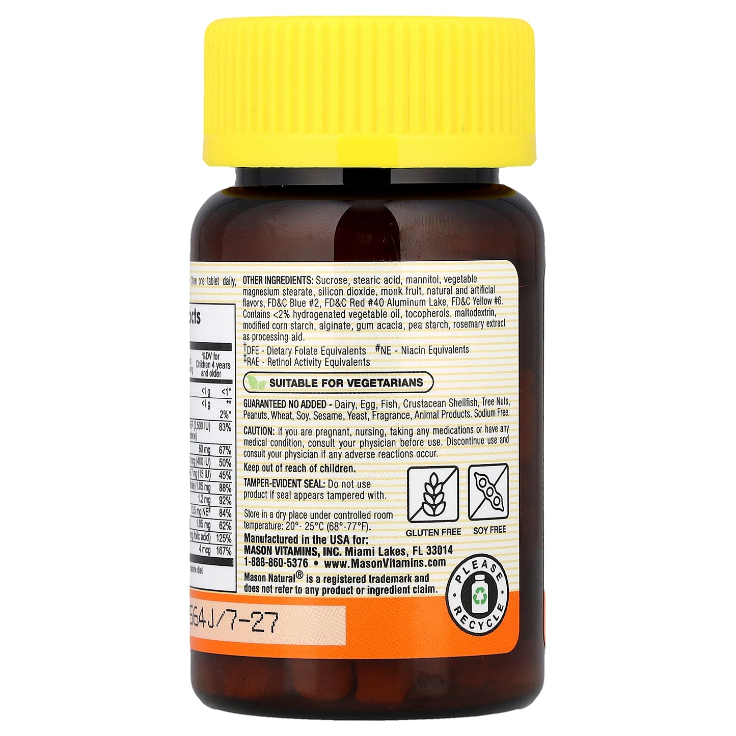 Mason Natural, Chewable Little Animals Multivitamins, Fruity, 60 Chewables