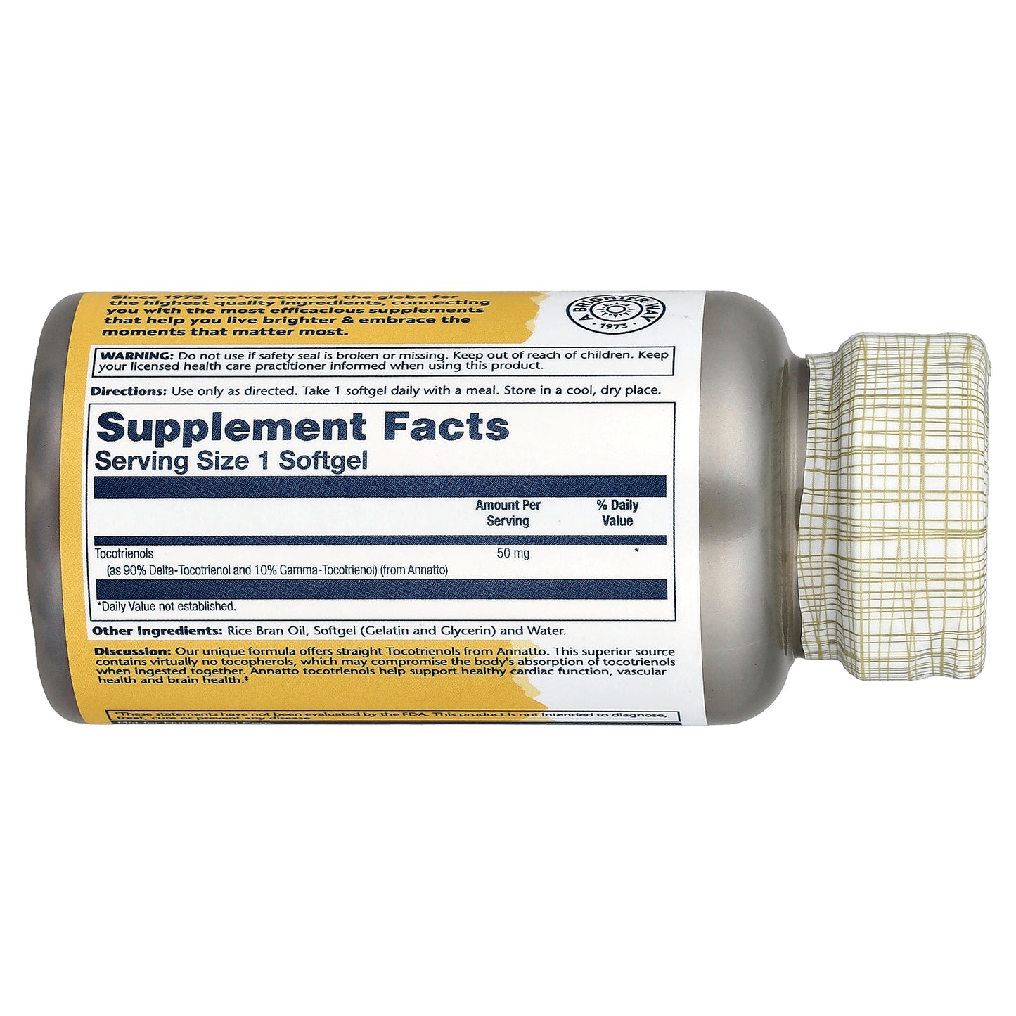 Solaray, Vitamine E Tocotrienols, 50 mg, 60 Softgels