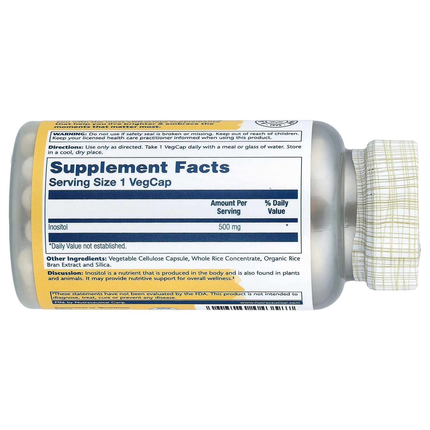 Solaray, Inostitol, 500 mg, 100 VegCaps