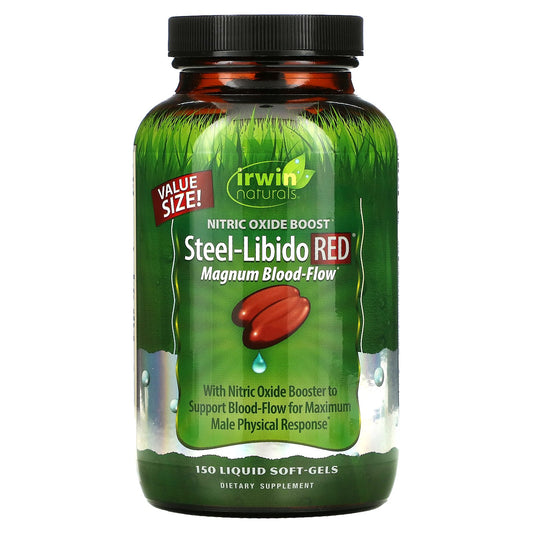 Irwin Naturals, Steel-Libido Red, Magnum Blood-Flow, 150 Liquid Soft-Gels