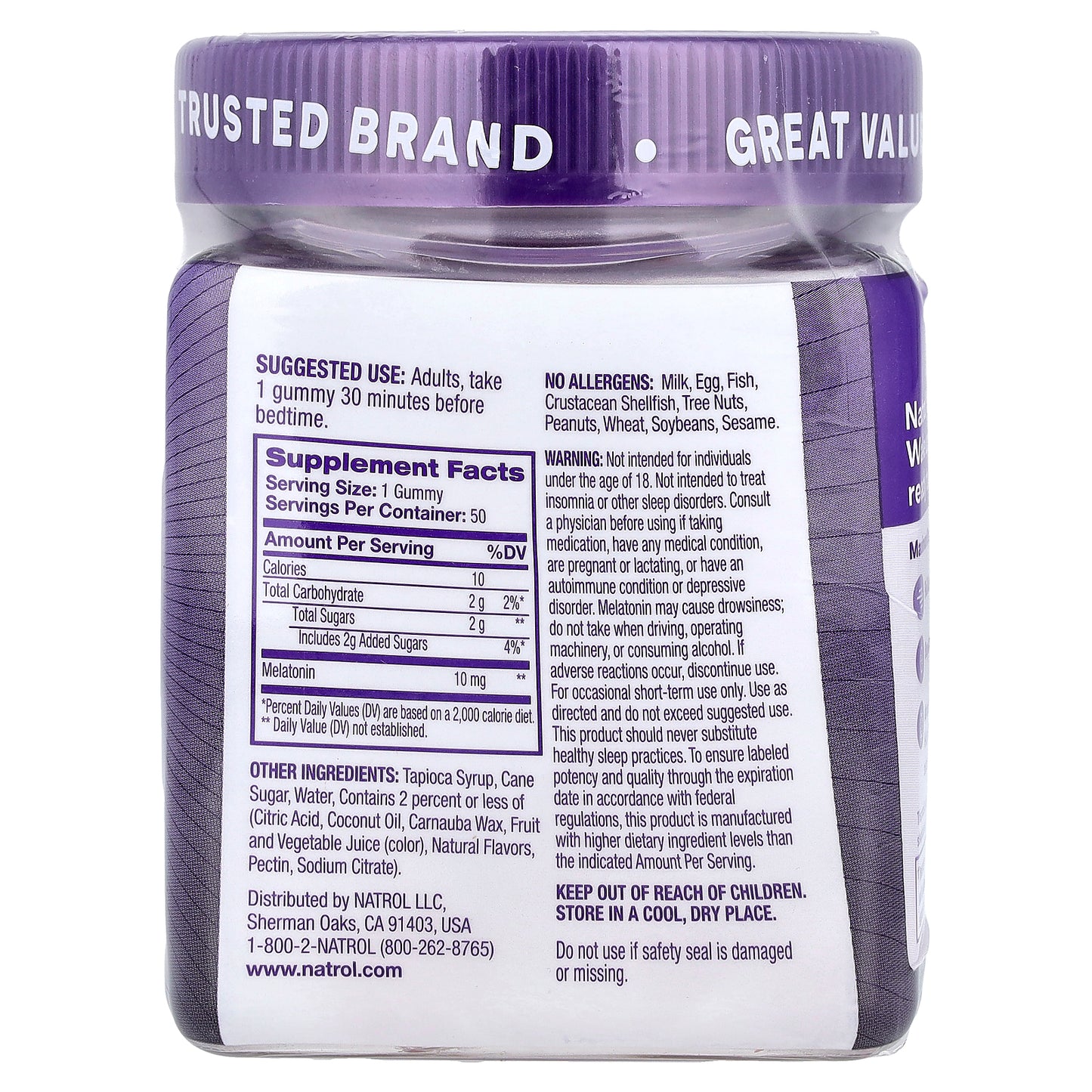Natrol, MelatoninMax™, Blueberry, 10 mg, 50 Gummies