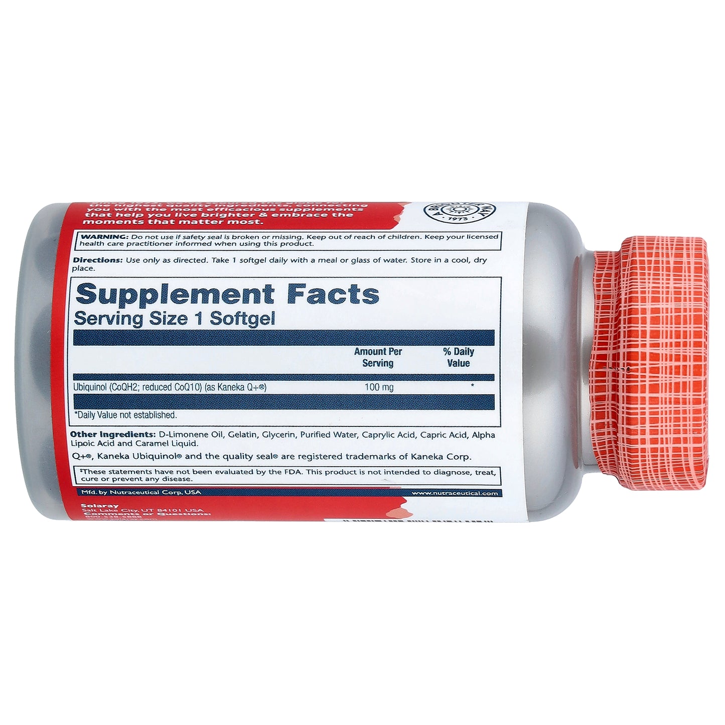 Solaray, Ubiquinol CoQ10, Enhanced Absorption, 100 mg, 30 Softgels