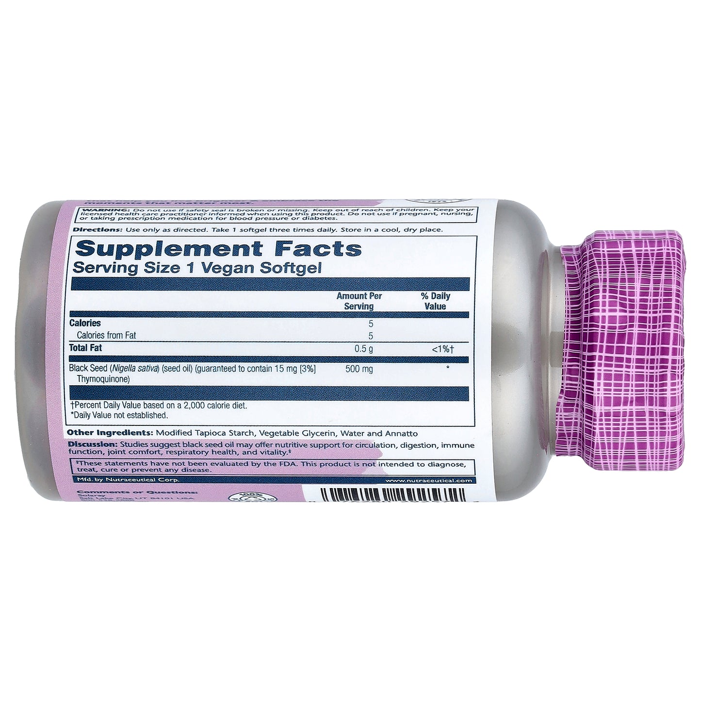 Solaray, Vital Extracts, Black Seed, Cold Pressed, 60 Vegan Softgels (500 mg per Softgel)