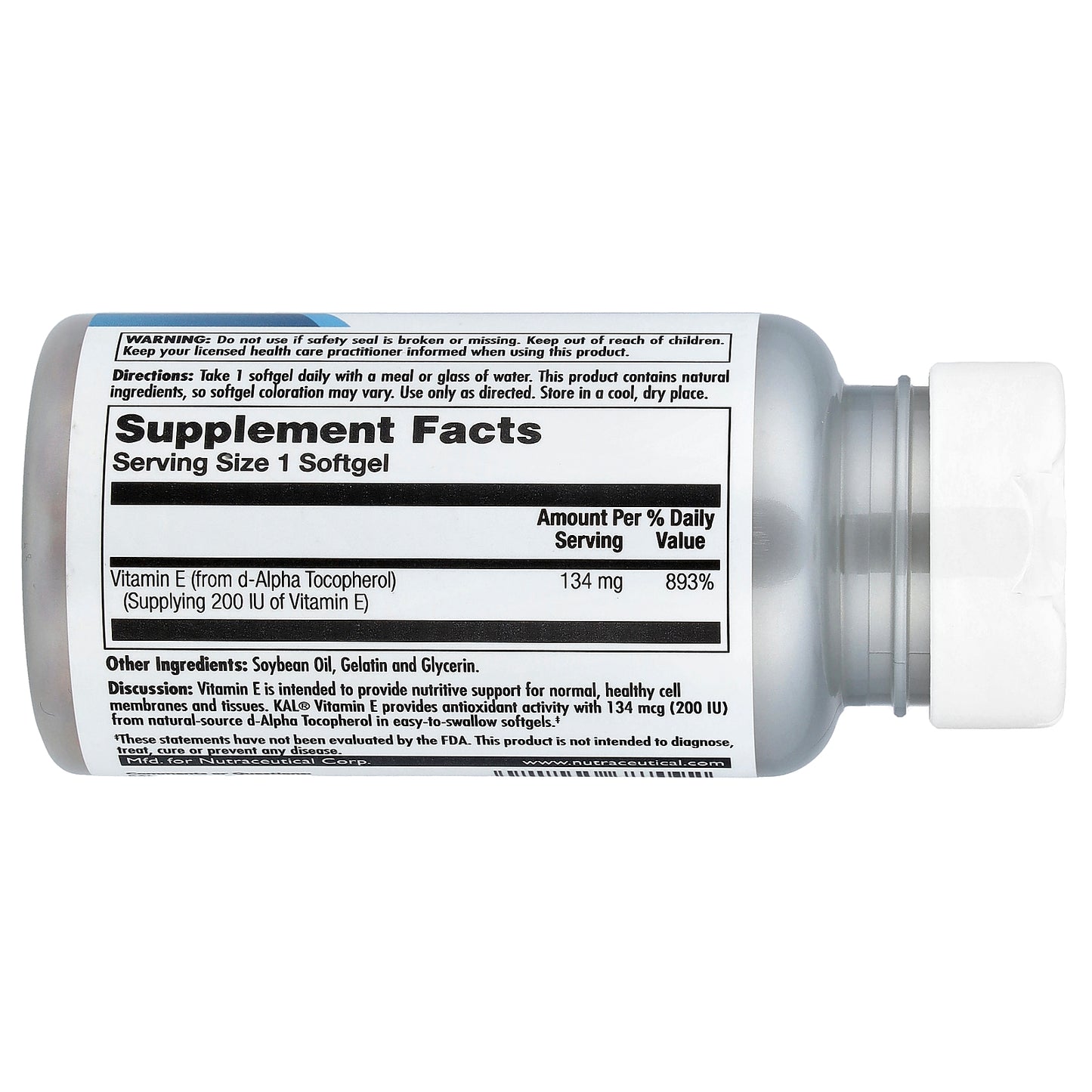 KAL, Vitamin E, 134 mg (200 IU), 90 Soft Gels