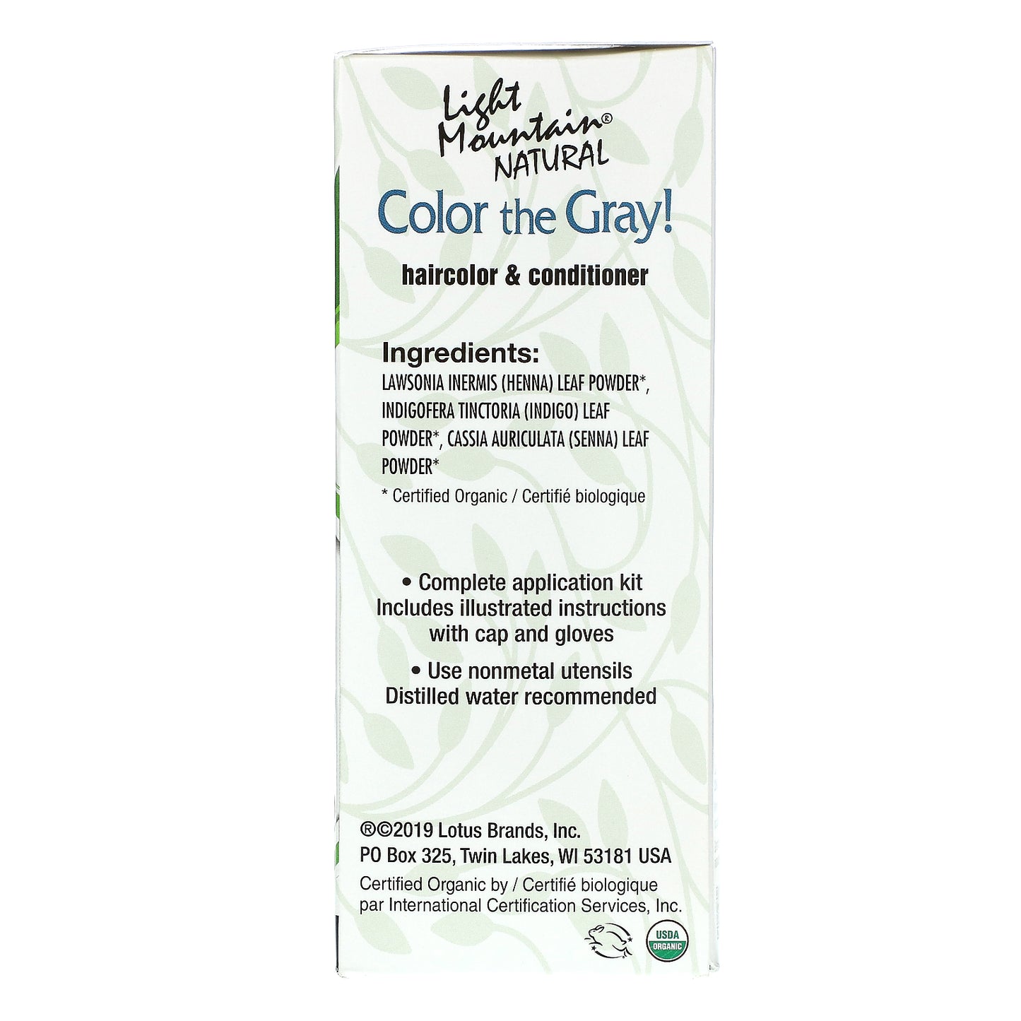 Light Mountain, Color the Gray! Natural Hair Color & Conditioner, Light Brown, 7 oz (198 g)