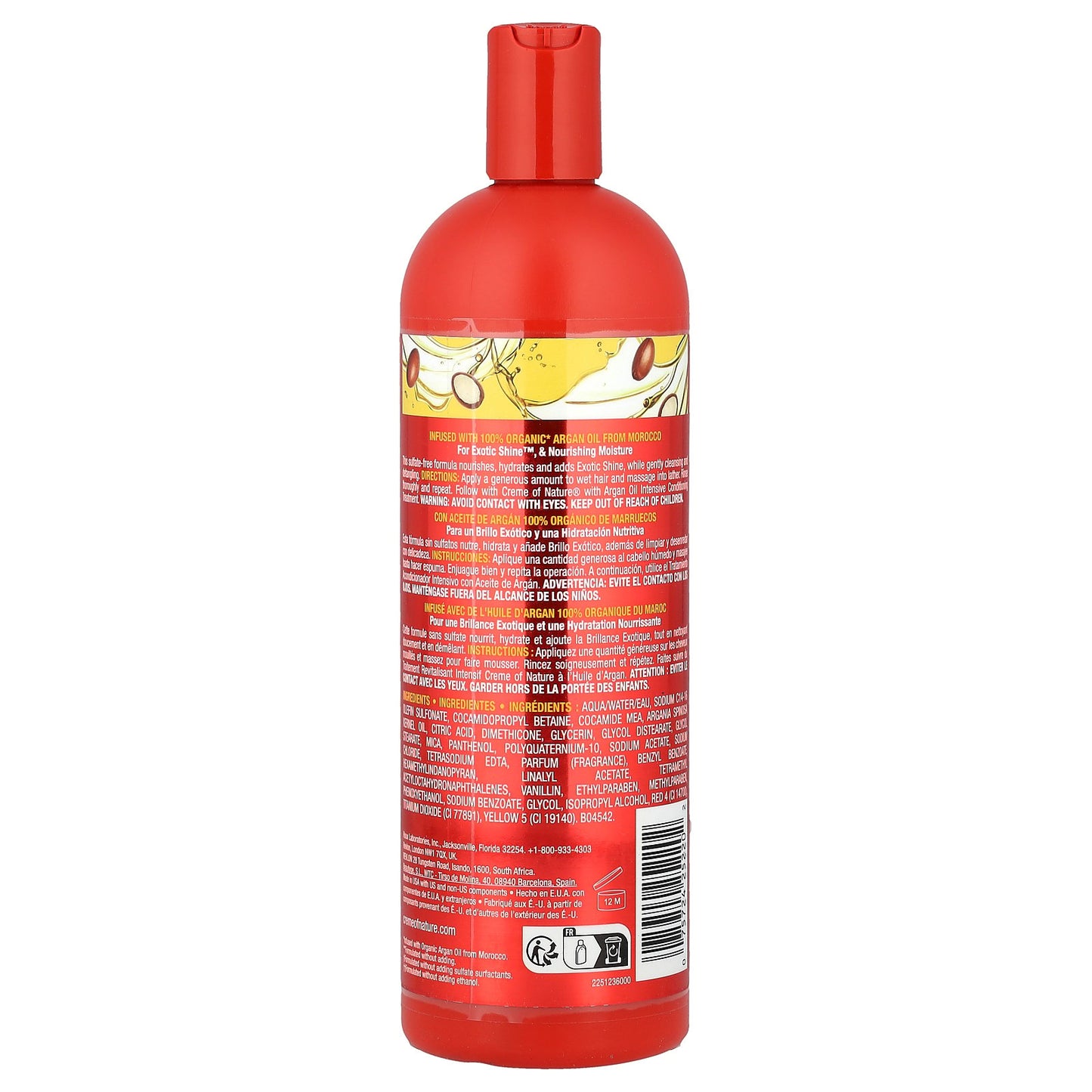 Creme Of Nature, Argan Oil From Morocco, Sulfate Free Moisture & Shine Shampoo, 20 fl oz (591 ml)