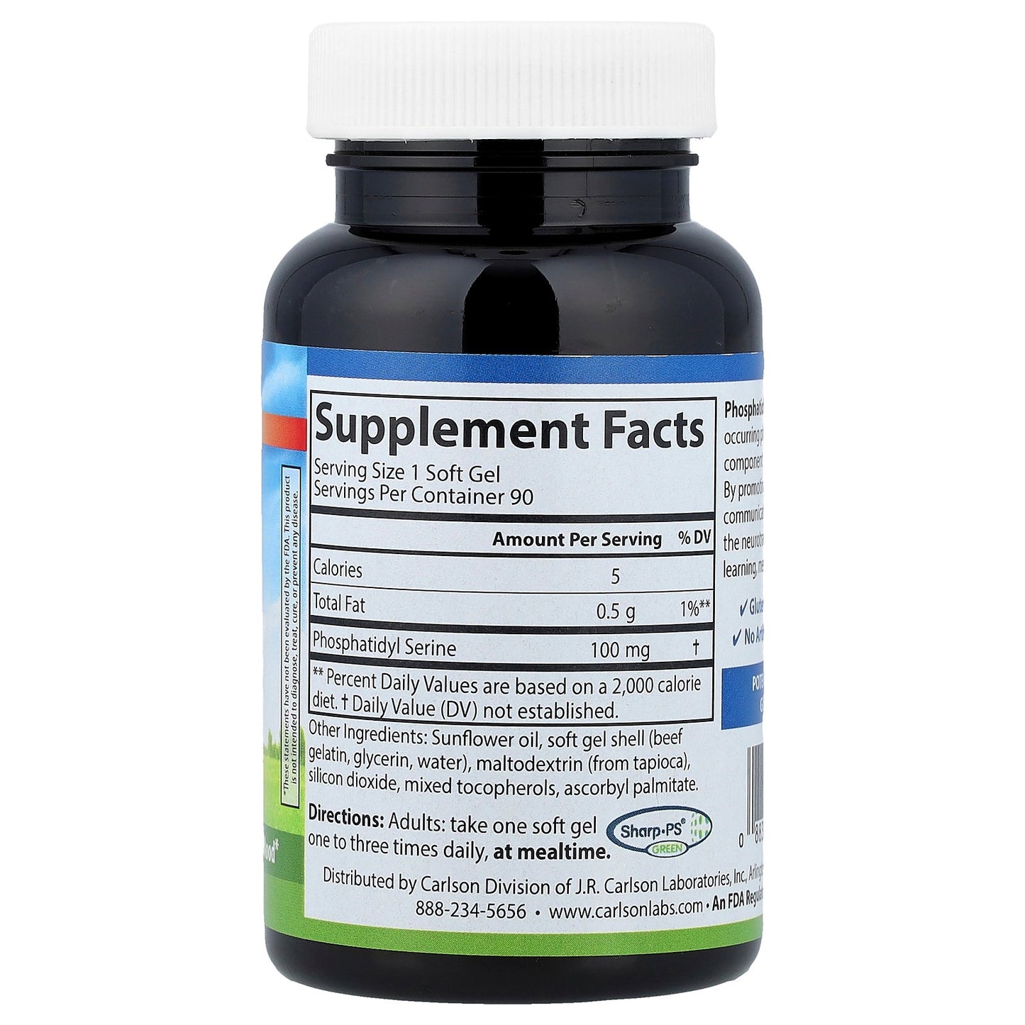 Carlson, Phosphatidyl Serine, 100 mg, 90 Soft Gels