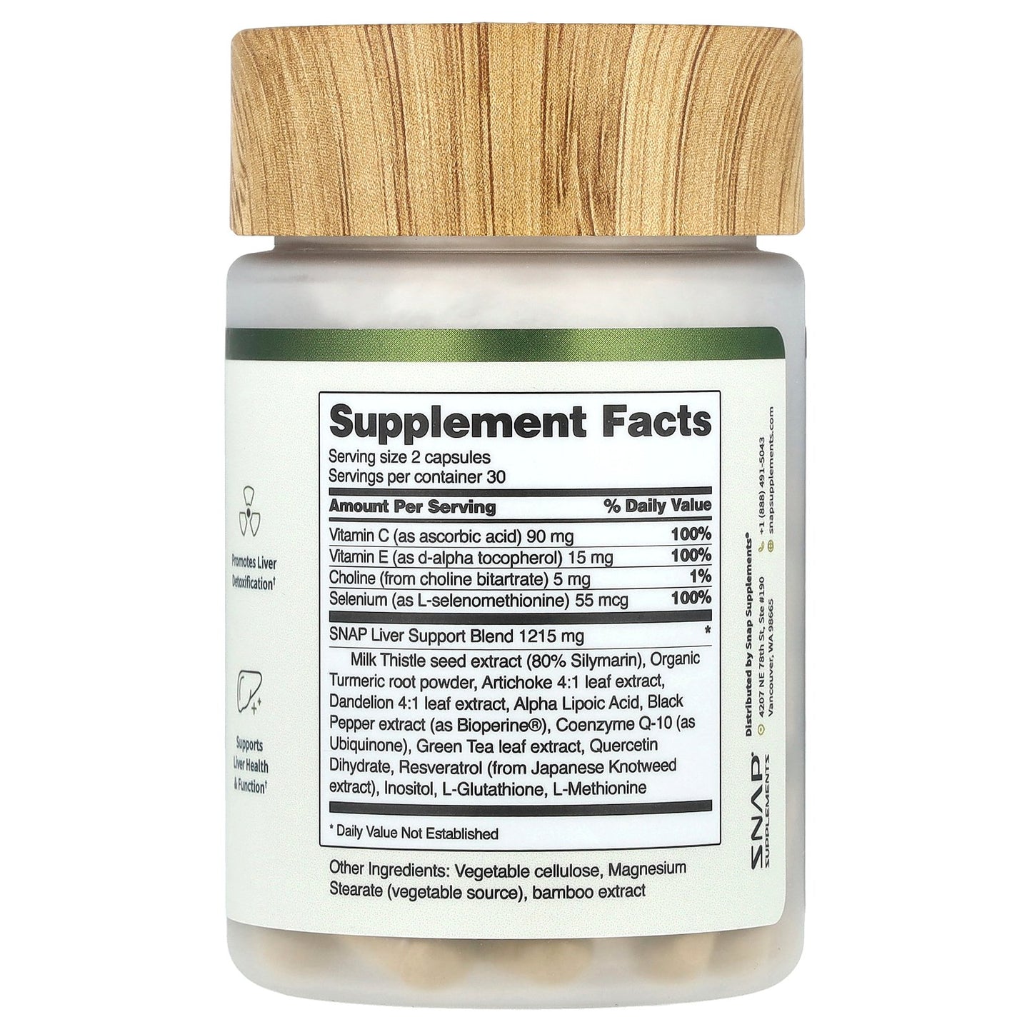 Snap Supplements, Liver Health & Detox, 60 Capsules