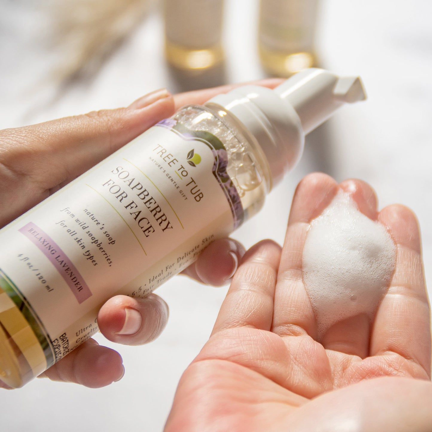 Tree To Tub, Soapberry For Face, For All Skin Types, Relaxing Lavender , 4 fl oz (120 ml)