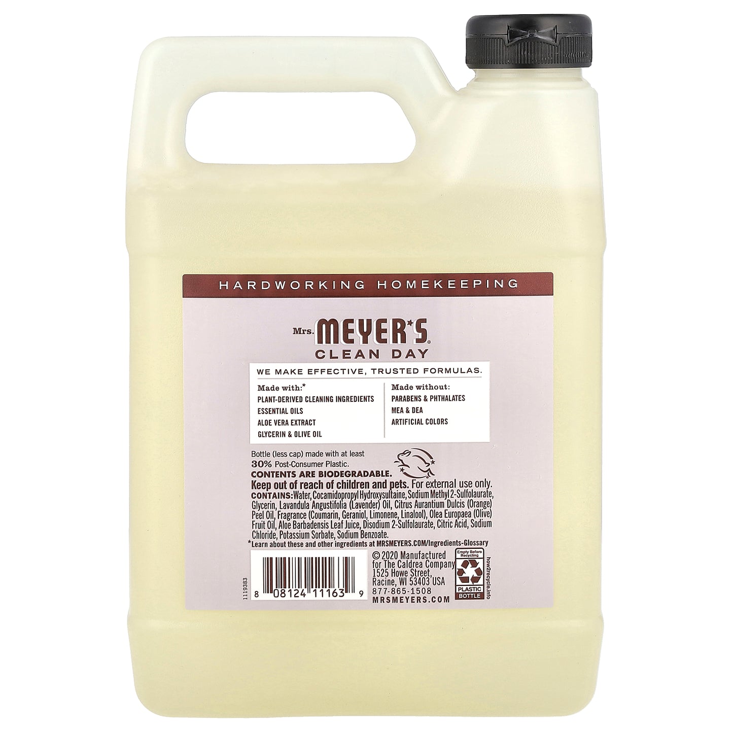 Mrs. Meyers Clean Day, Hand Soap Refill, Lavender, 33 fl oz (975 ml)