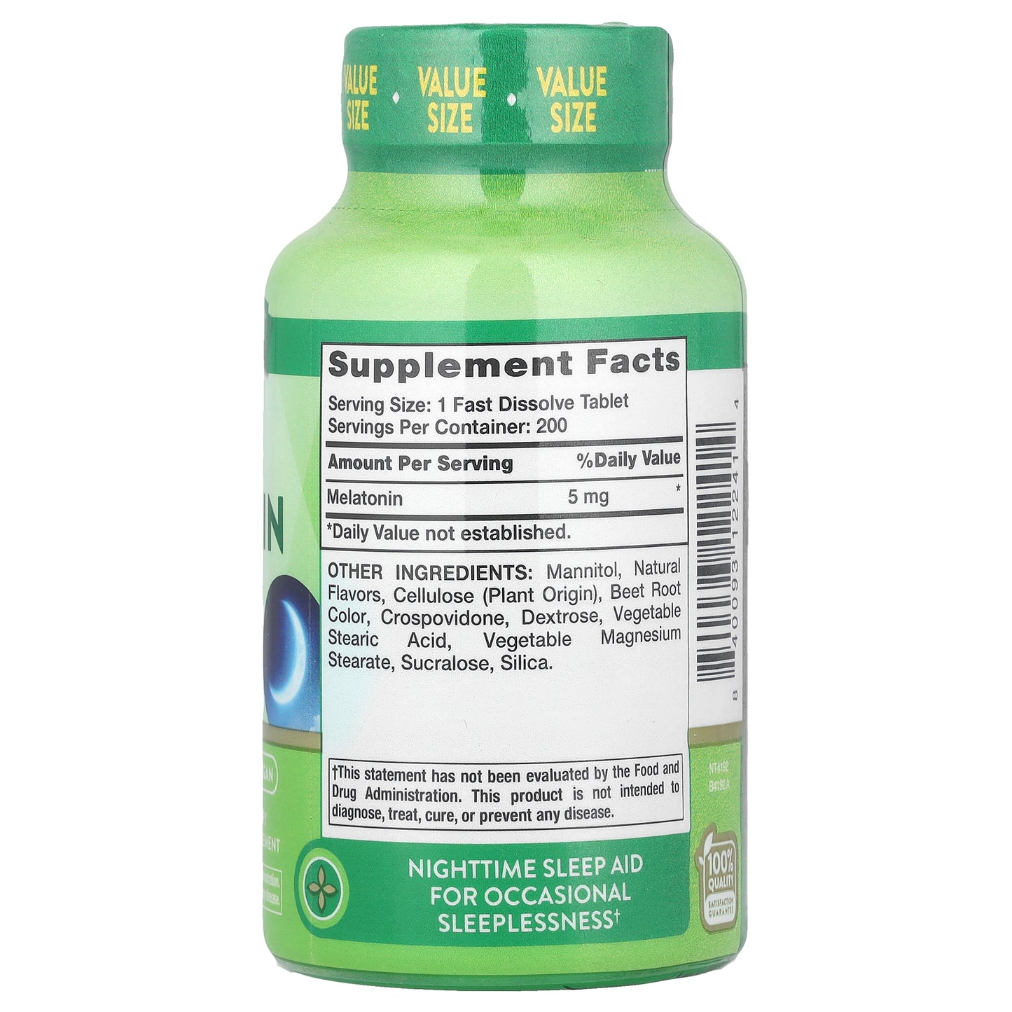 Nature's Truth, Sleep Melatonin, Natural Berry, 5 mg, 200 Fast Dissolve Tablets