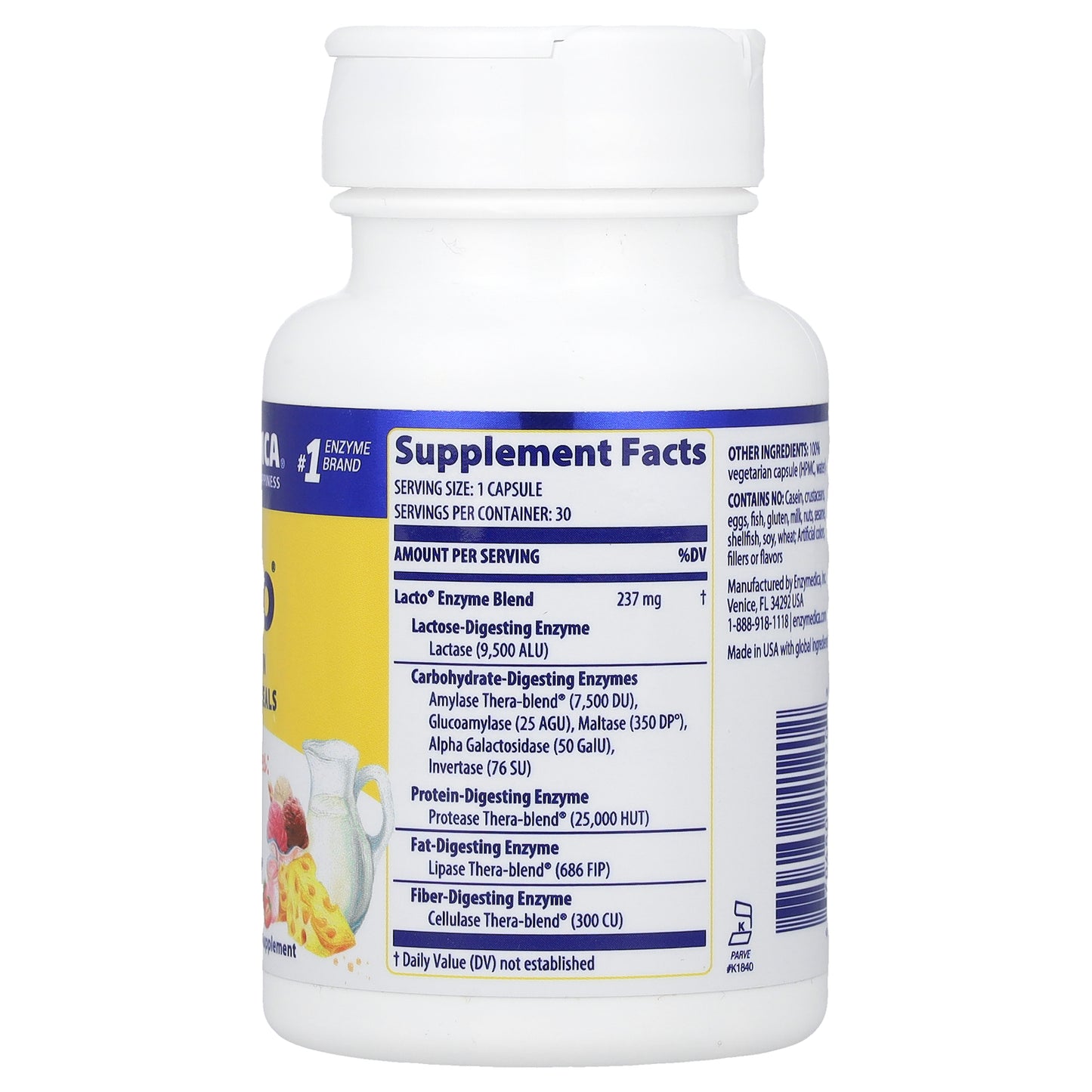 Enzymedica, Lacto®, 30 Capsules