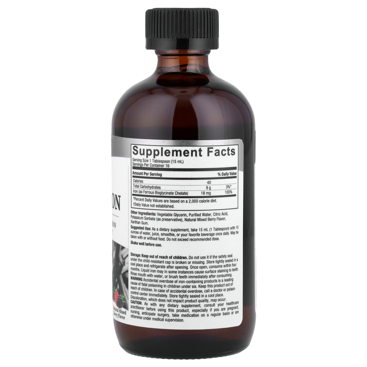 Nature's Answer, Gentle Iron, Natural Mixed Berry, 8 fl oz (240 ml)