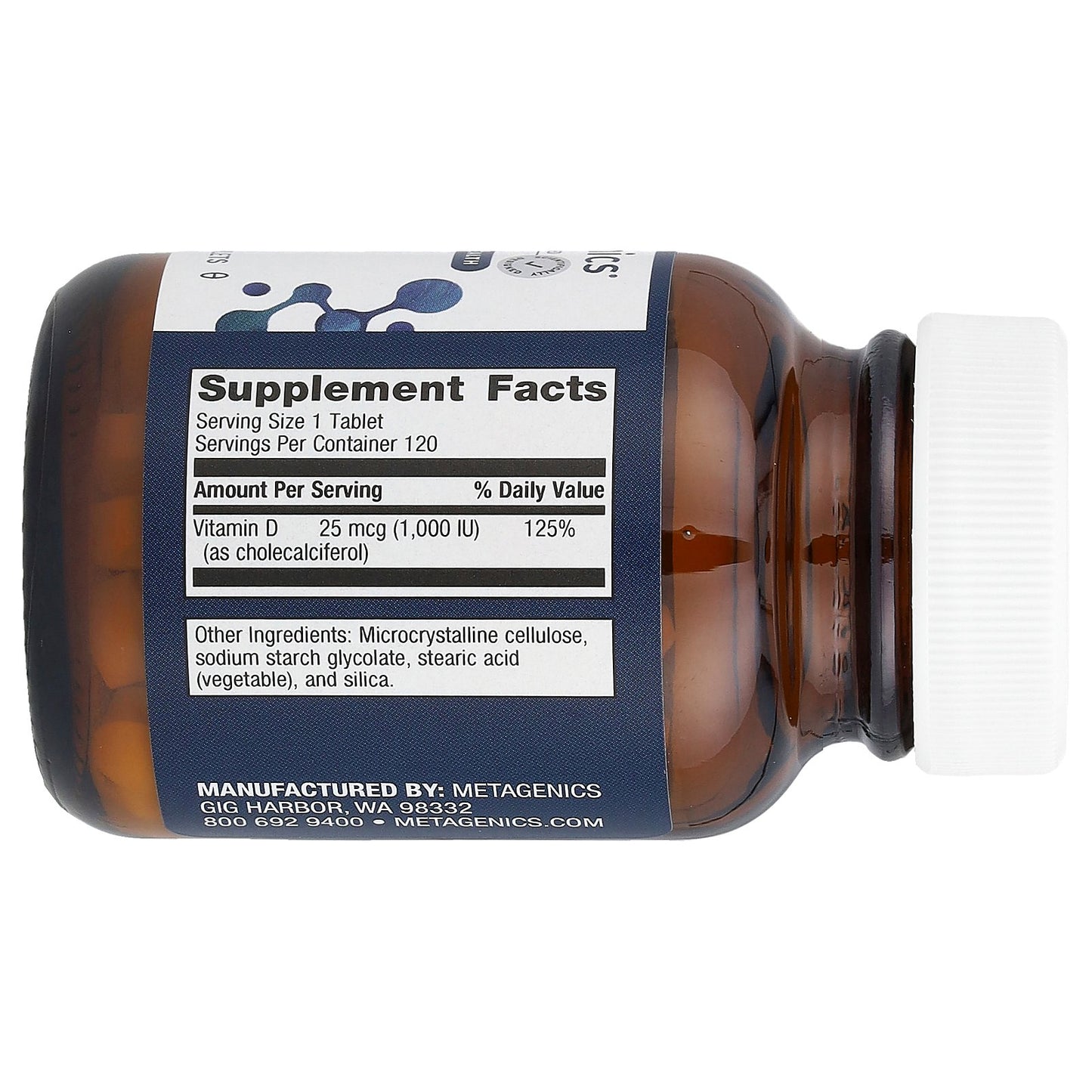 Metagenics, Vitamin D3 1000, 25 mcg (1,000 IU), 120 Tablets