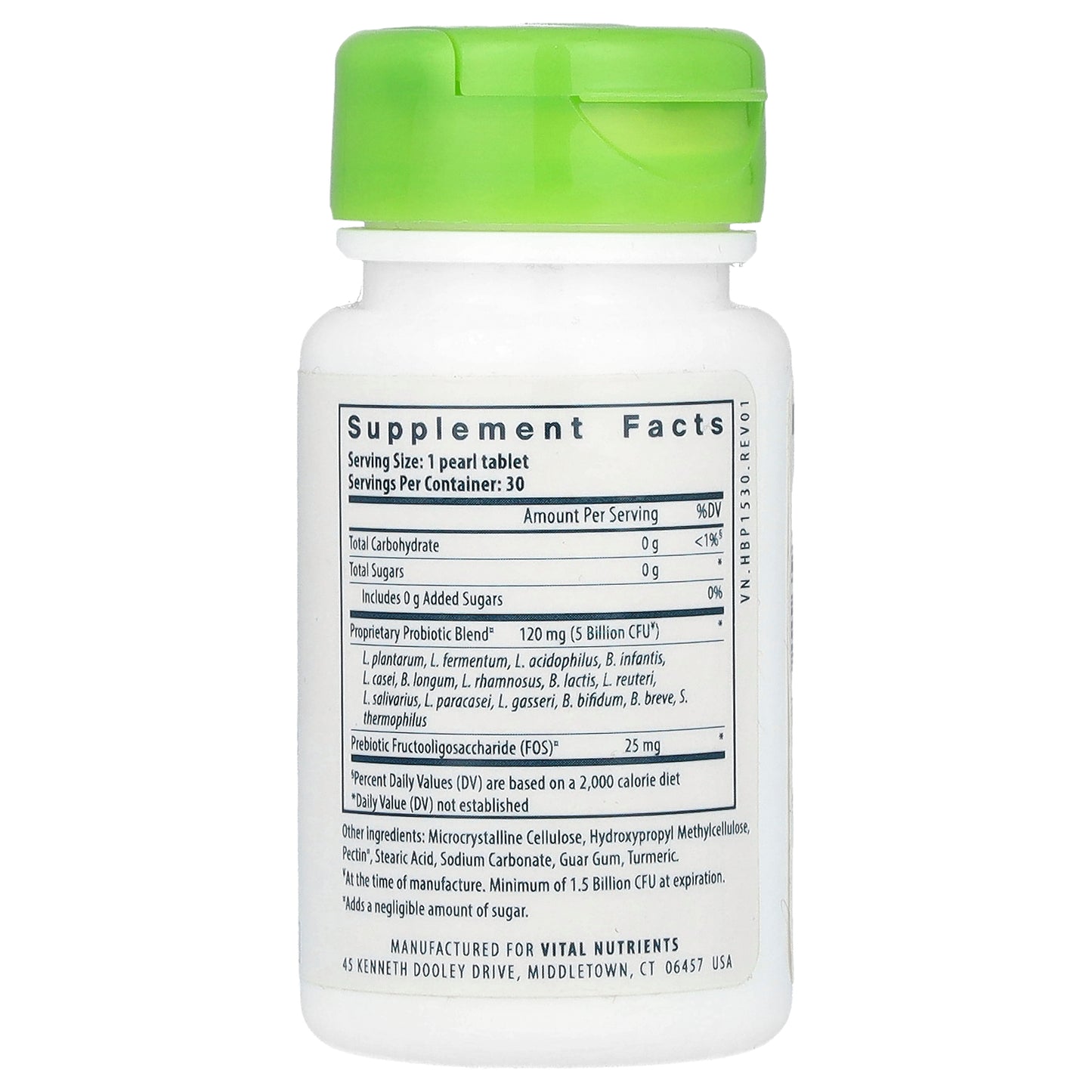 Vital Nutrients, Hyperbiotics®, Pro-15®, Pre + Probiotic, 30 Vegan Micro-Pearls