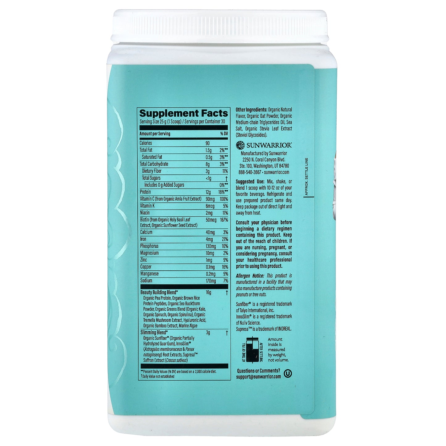 Sunwarrior, Shape, Slim Collagen Boost™, Vanilla, 1.65 lb (750 g)