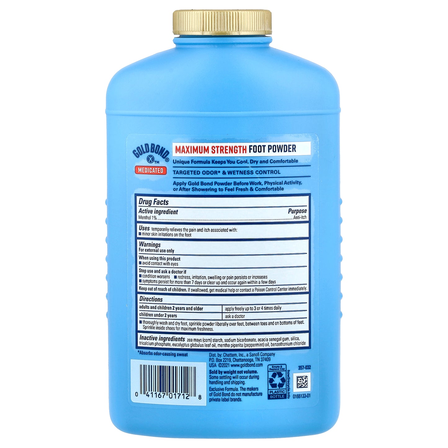 Gold Bond, Medicated, Foot Powder, Triple Action Formula, 10 oz (283 g)