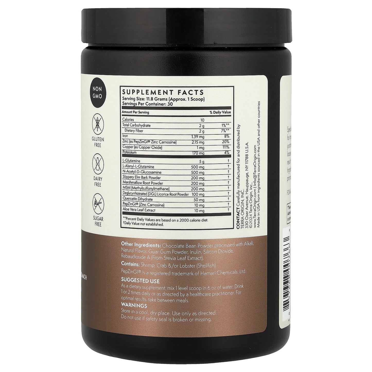 Terra Origin, Healthy Gut™, Chocolate, 12.49 oz (354 g)