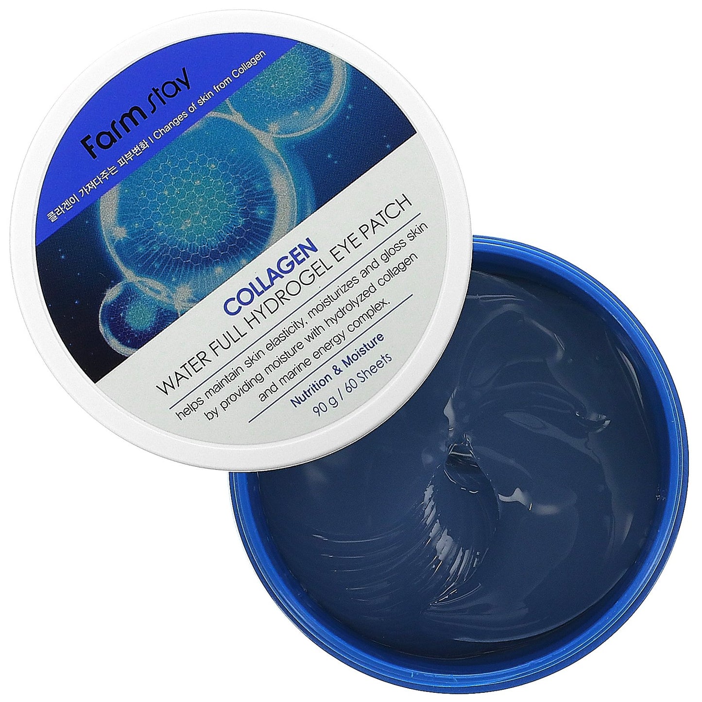 Farmstay, Collagen Water Full Hydrogel Eye Patch, For All Skin Types, 60 Patches