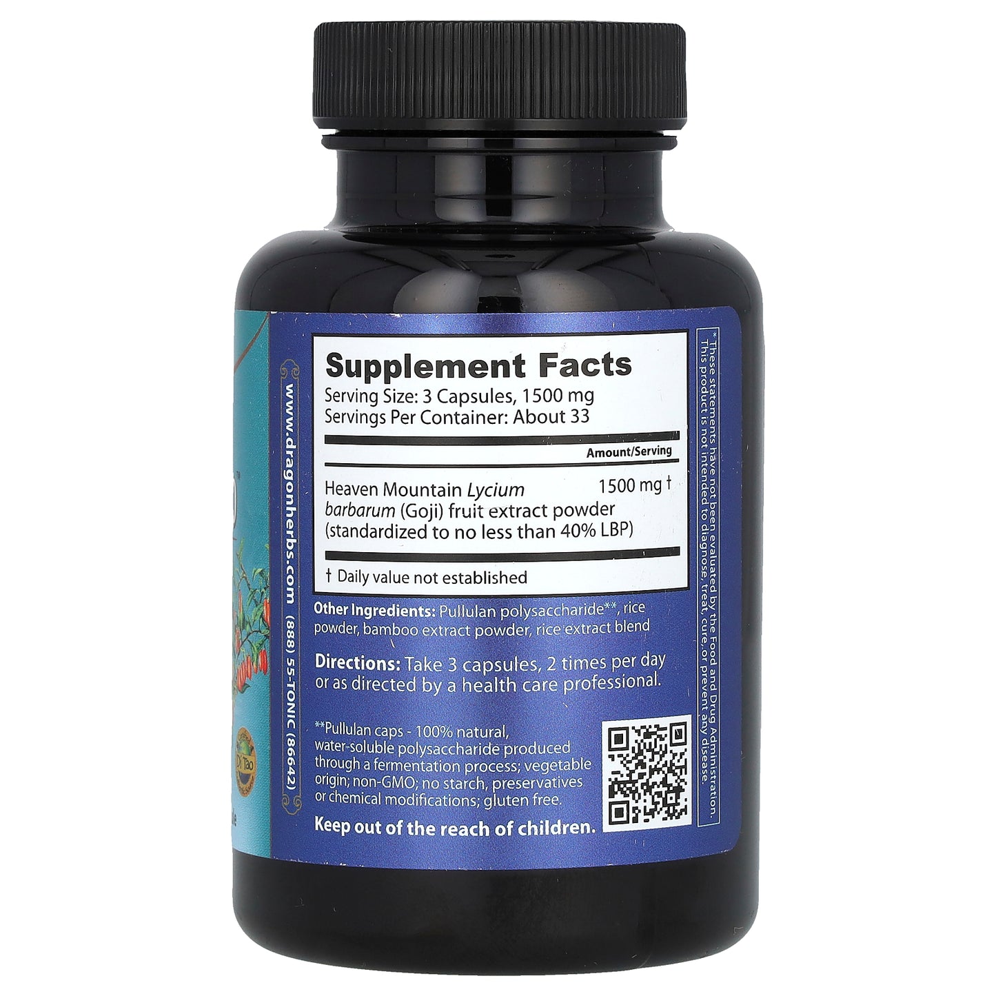 Dragon Herbs, Goji LBP-40, 500 mg, 100 Vegetarian Capsules