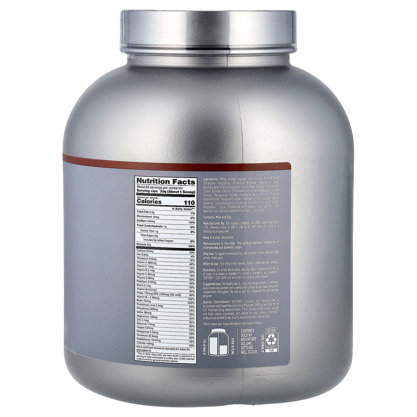 Isopure, Low Carb Protein Powder, Dutch Chocolate, 4.5 lb (2.04 kg)