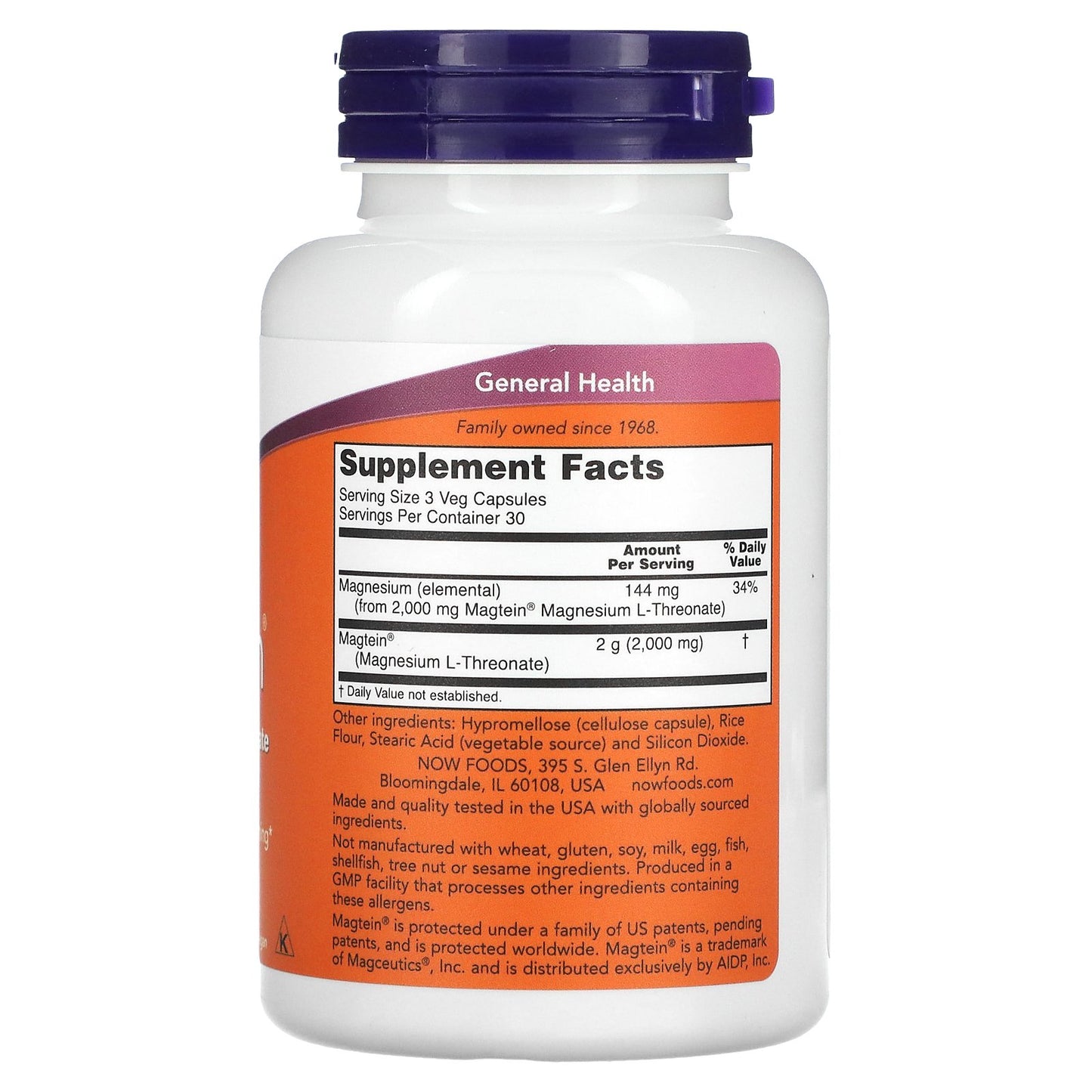 NOW Foods, Magtein®, 90 Veg Capsules