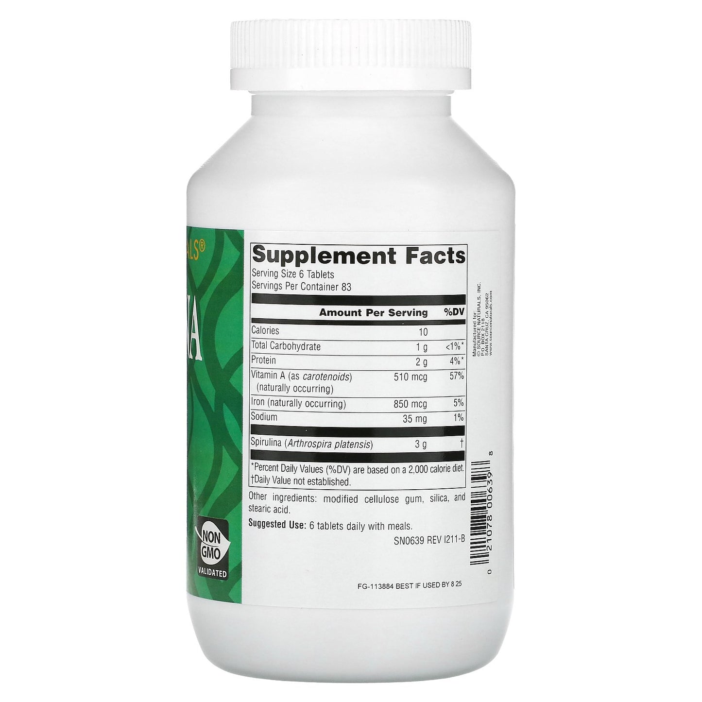 Source Naturals, Spirulina, 500 Tablets