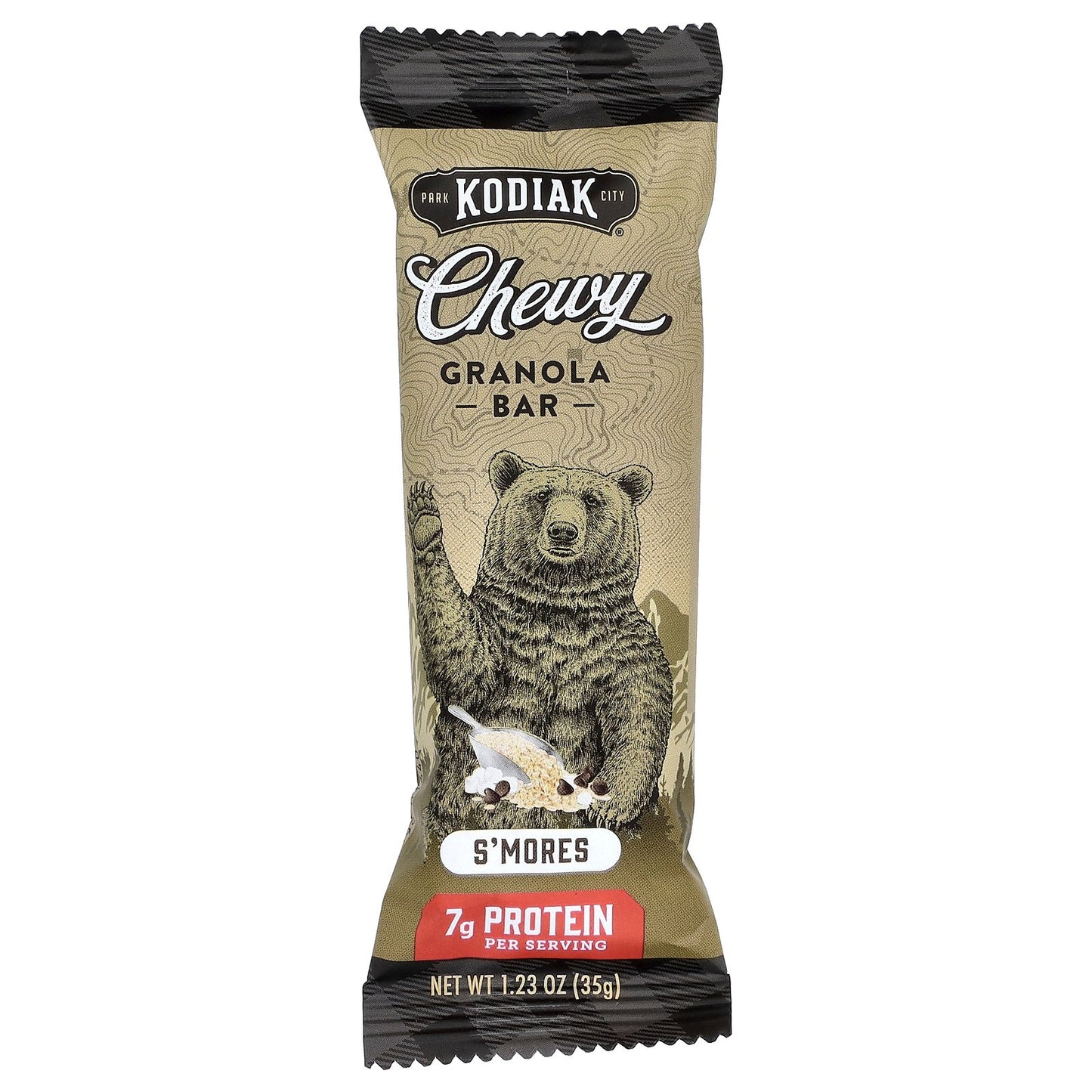 Kodiak Cakes, Chewy Granola Bars, S'mores, 5 Bars, 1.23 oz (35 g) Each