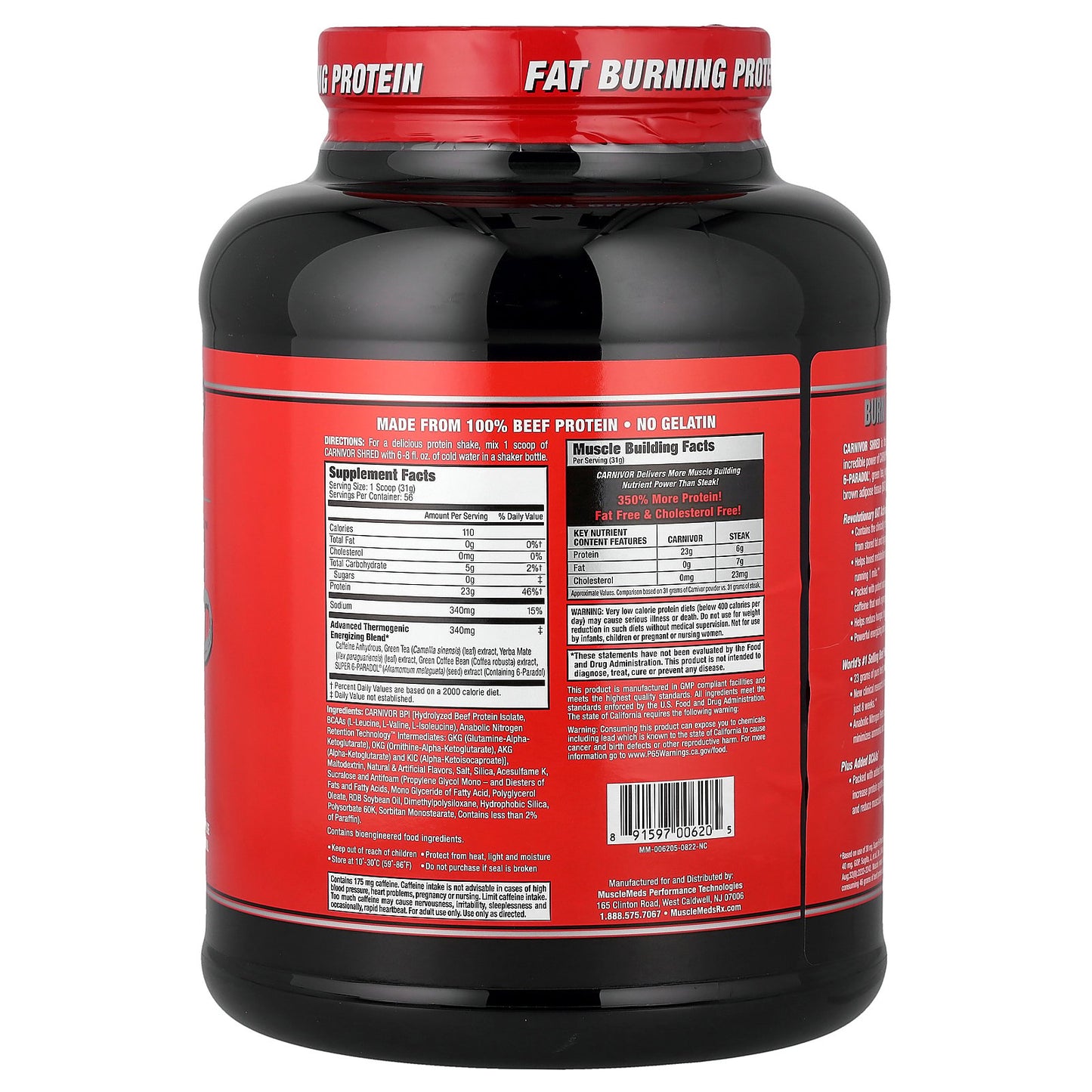 MuscleMeds, Carnivor™ Shred, Hydrolyzed Protein, Vanilla Caramel, 3.8 lbs (1,736 g)