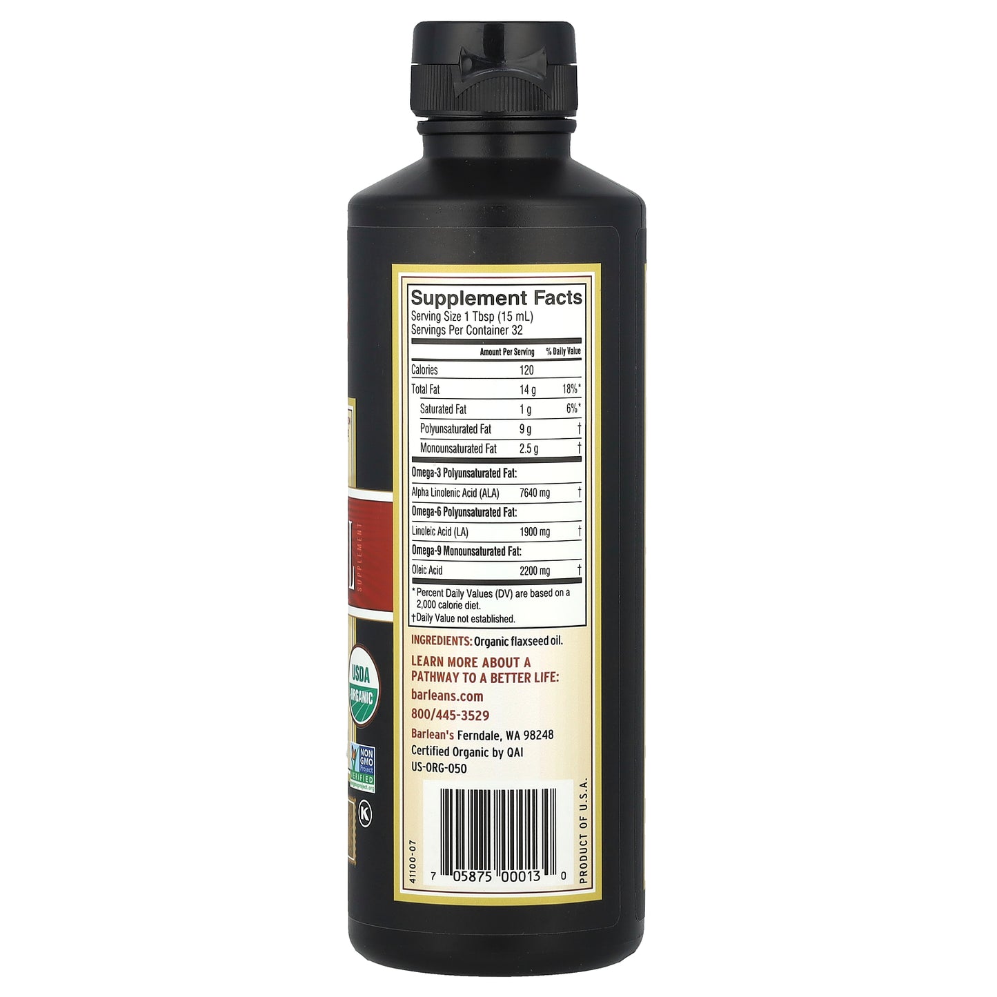 Barlean's, Organic Flax Oil, 16 fl oz (473 ml)