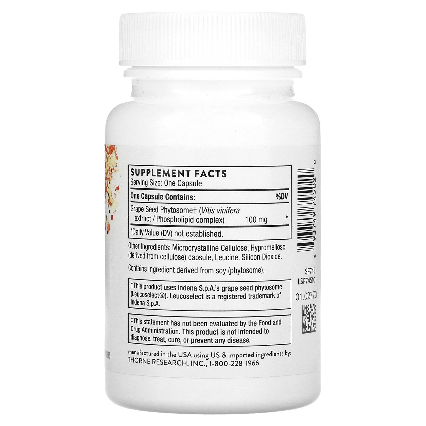 Thorne, Grape Seed Extract, 60 Capsules (100 mg per Capsule)