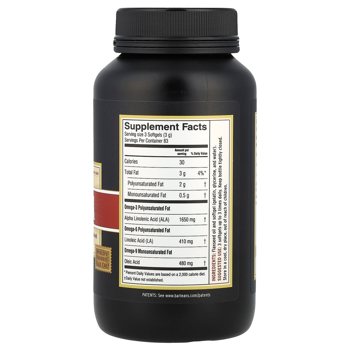 Barlean's, Fresh Flax Oil, 250 Softgels