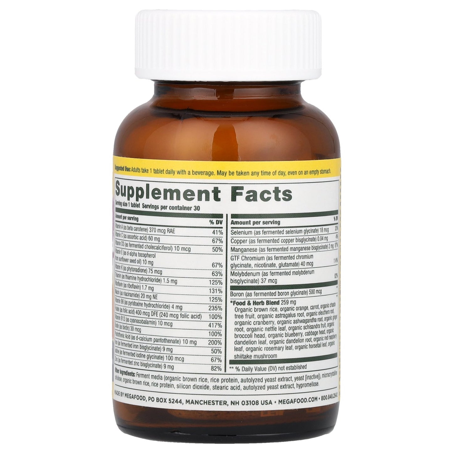 MegaFood, Women’s One Daily Multivitamin, 30 Tablets