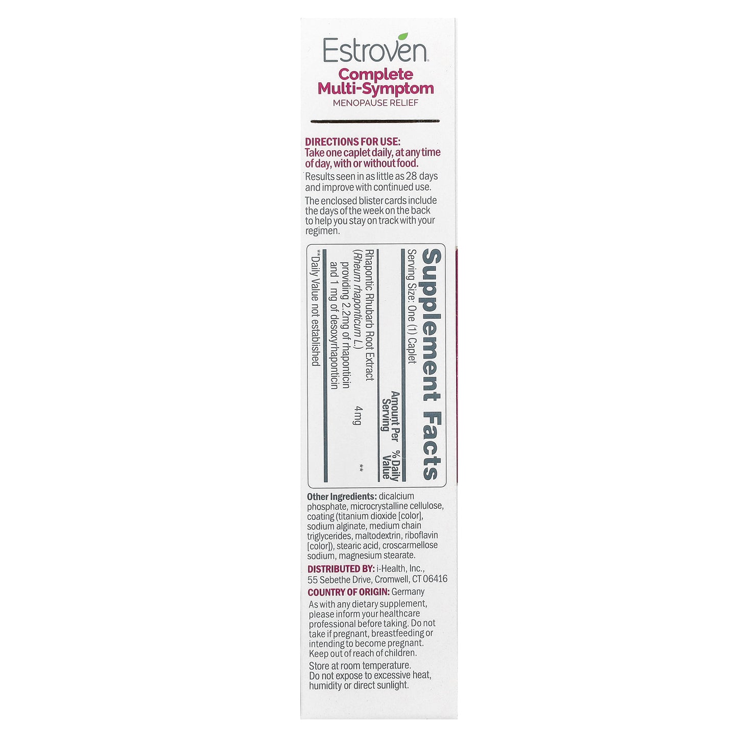Estroven, Complete Multi-Symptom Menopause Relief, 28 Caplets
