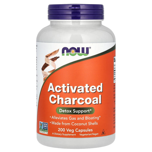 NOW Foods, Activated Charcoal, 200 Veg Capsules