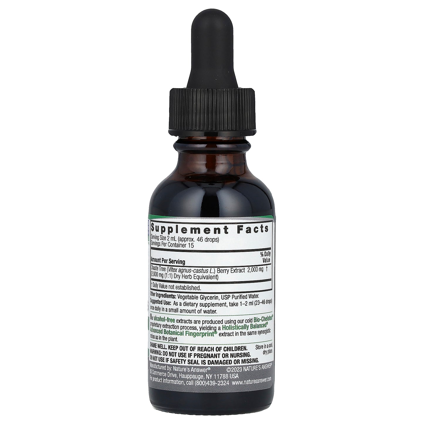 Nature's Answer, Chasteberry Vitex Agnus Castus, Fluid Extract, Alcohol-Free, 2,000 mg, 1 fl oz (30 ml)