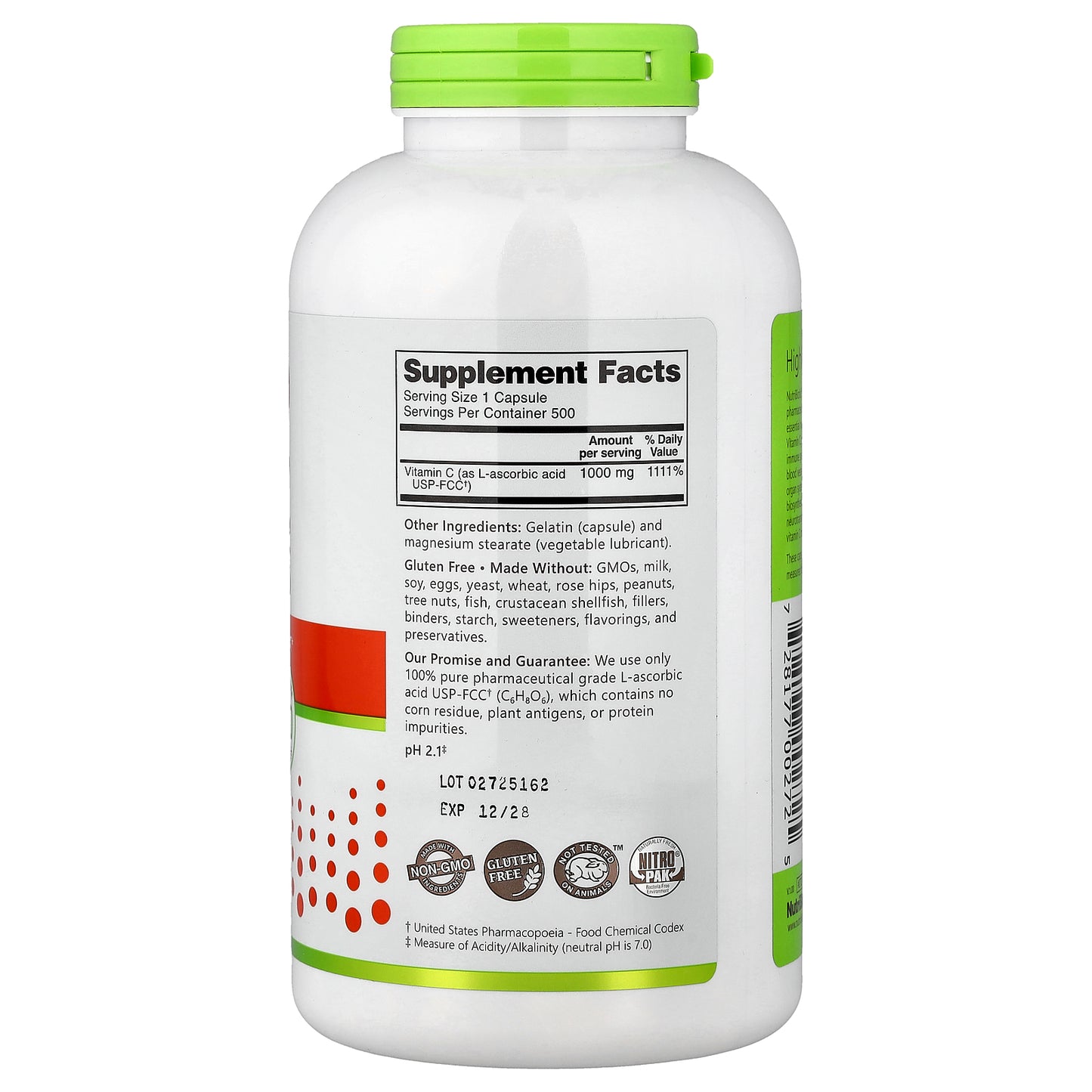 NutriBiotic, Immunity, Vitamin C, 1,000 mg, 500 Capsules