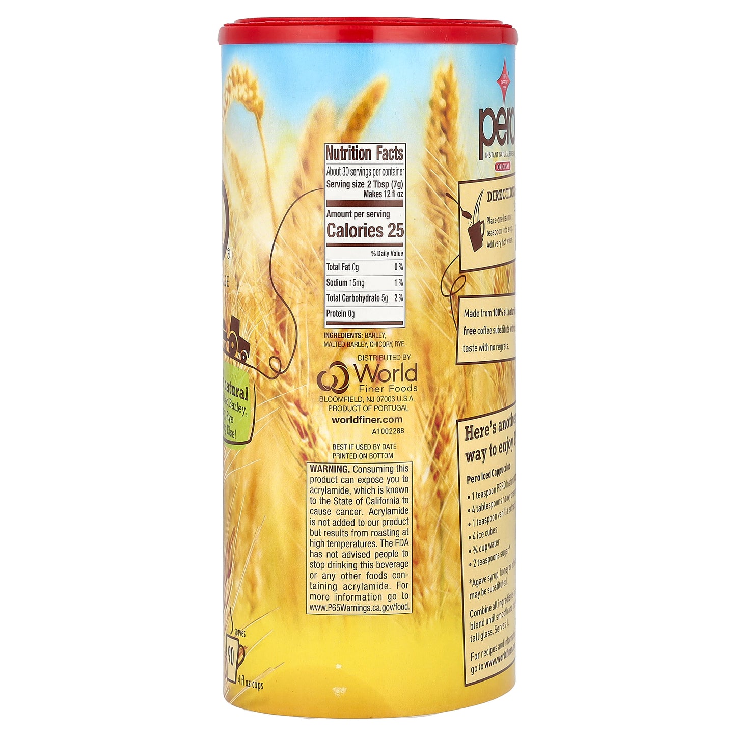 Pero, Instant Natural Beverage, Original, Caffeine Free, 7 oz (200 g)