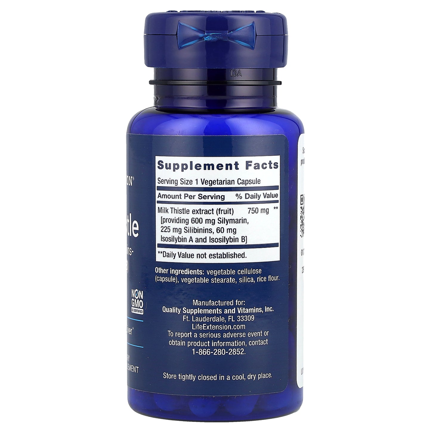 Life Extension, Milk Thistle, 60 Vegetarian Capsules (750 mg per Capsule)