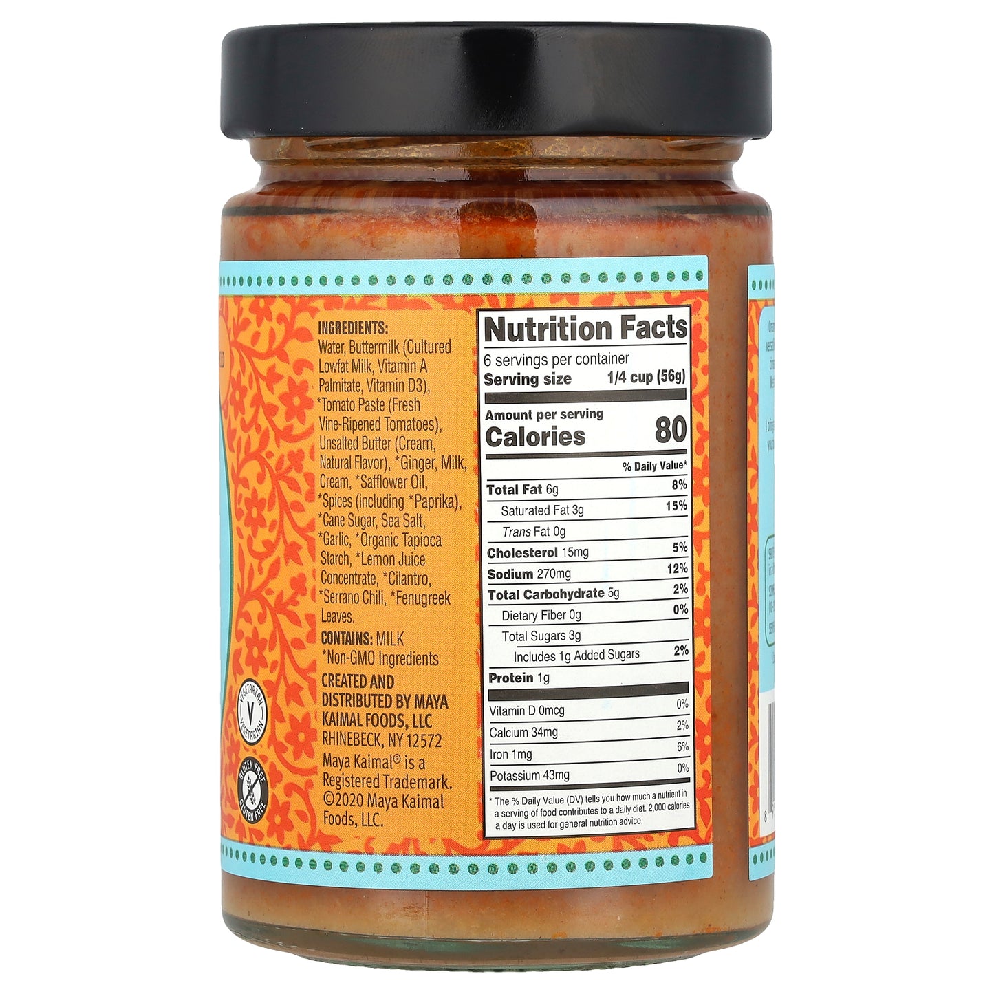 Maya Kaimal, Butter Masala, Indian Simmer Sauce, Mild, Creamy Tomato & Ginger, 12.5 oz (354 g)