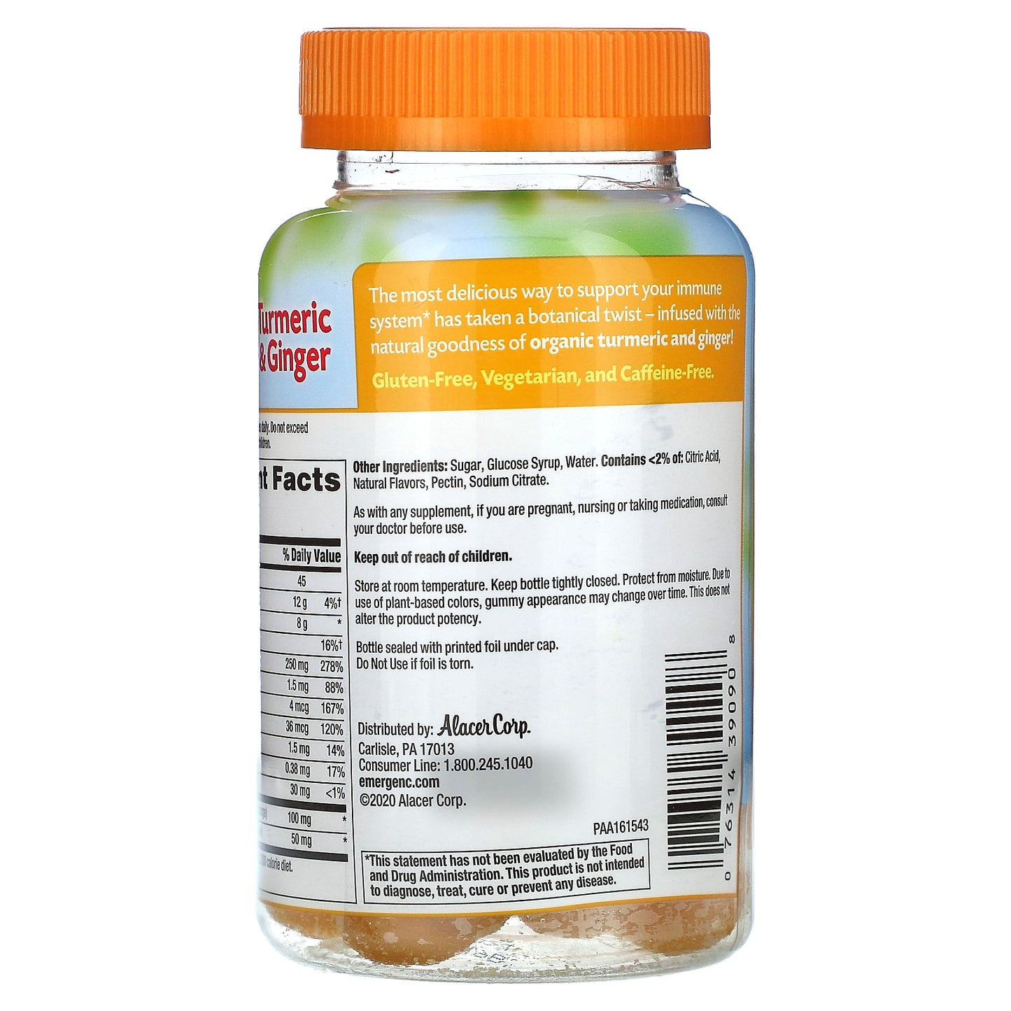 Emergen-C, Turmeric & Ginger, Citrus-Ginger, 36 Gummies