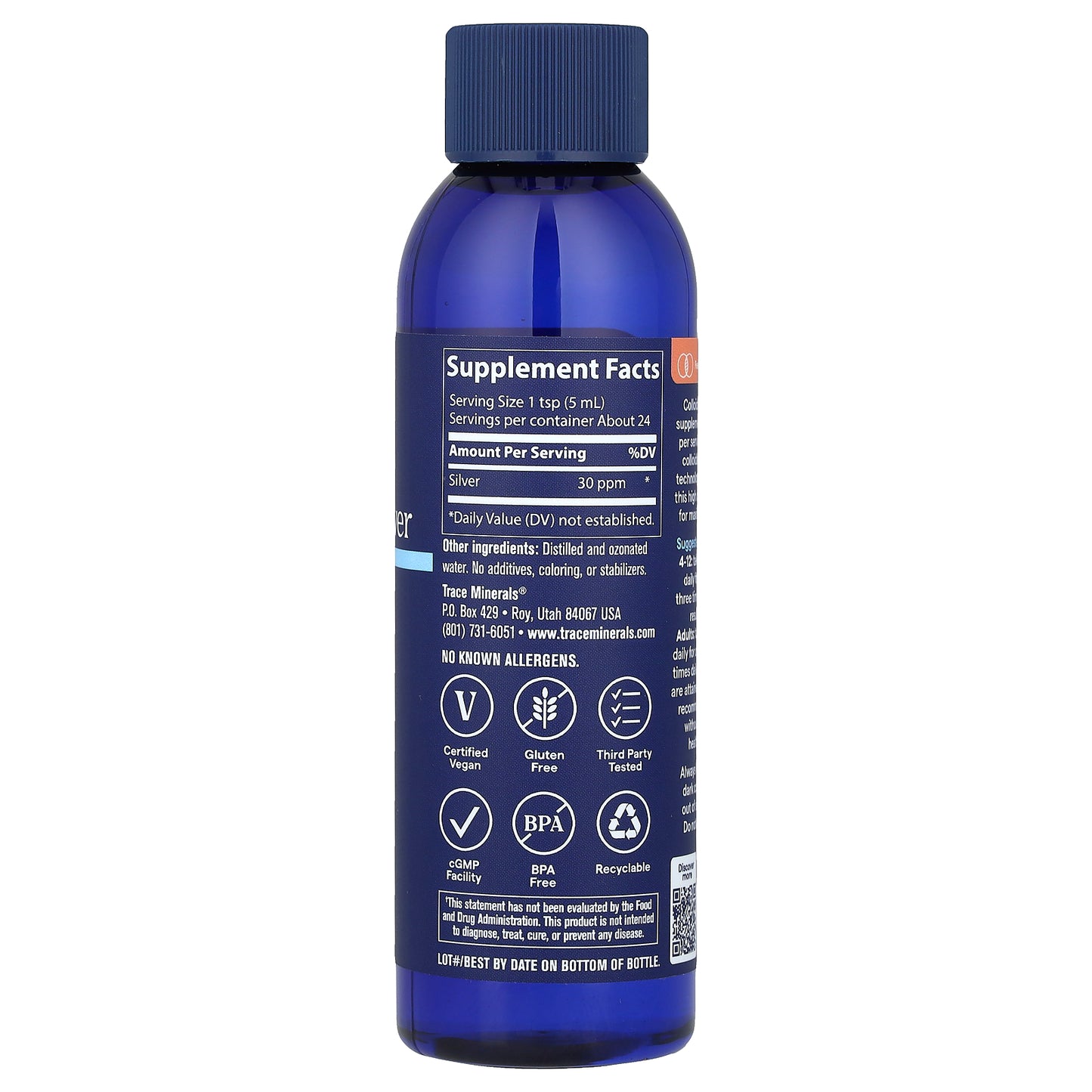 Trace, Colloidal Silver, 4 fl oz (118 ml)
