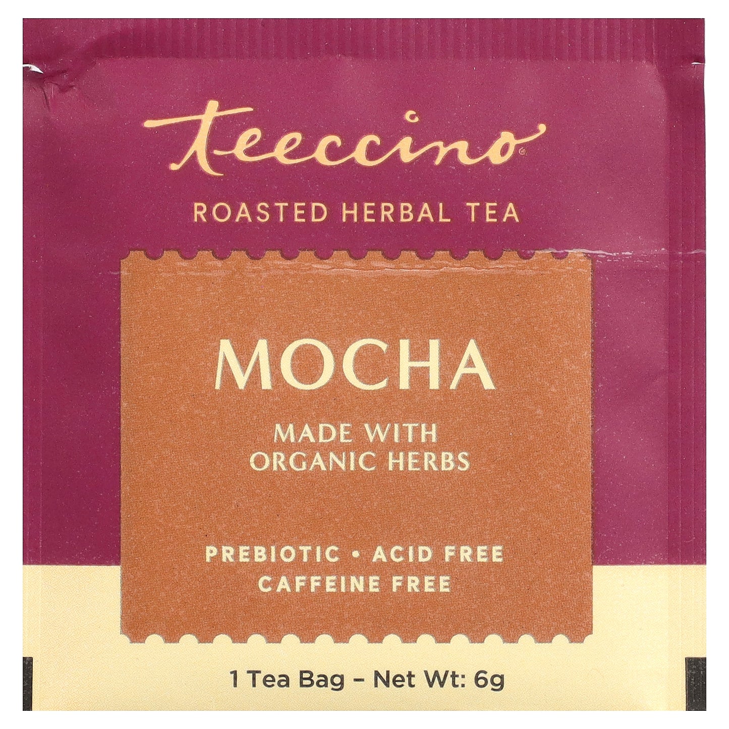 Teeccino, Roasted Herbal Tea, Mocha, Caffeine Free, 25 Tea Bags, 5.3 oz (150 g)