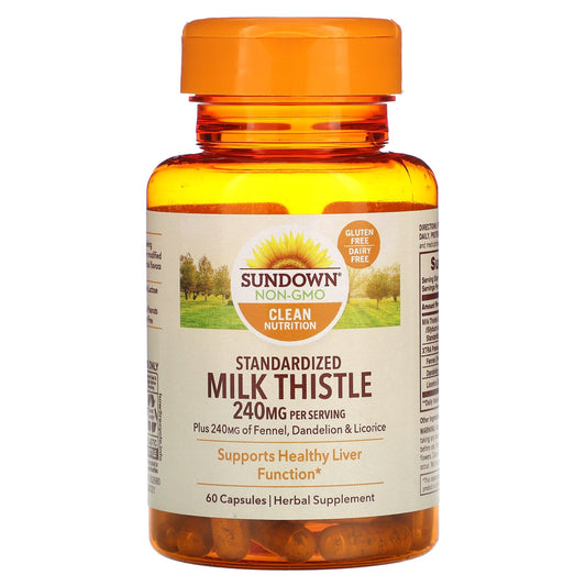 Sundown Naturals, Standardized Milk Thistle, 240 mg, 60 Capsules