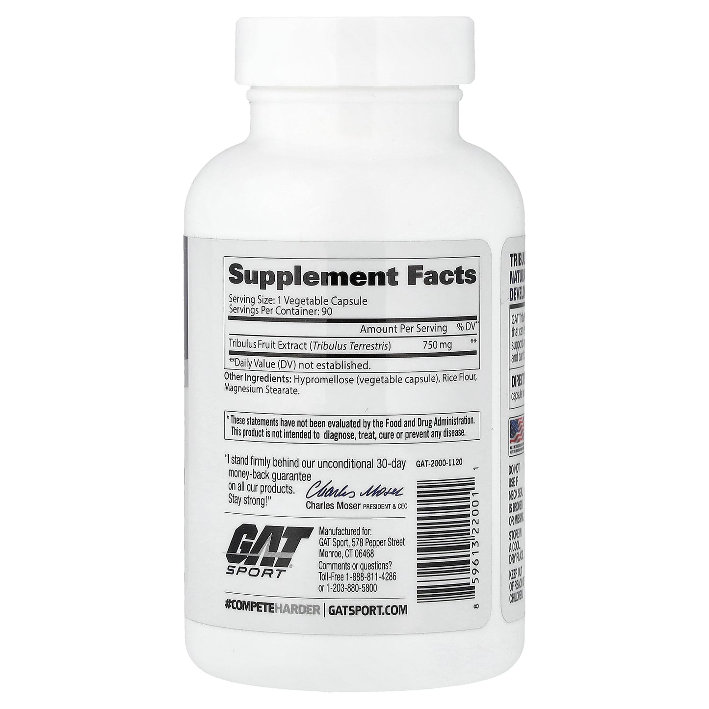 GAT, Tribulus, Men's Performance Enhancer, 90 Veg Capsules (750 mg per Capsule)