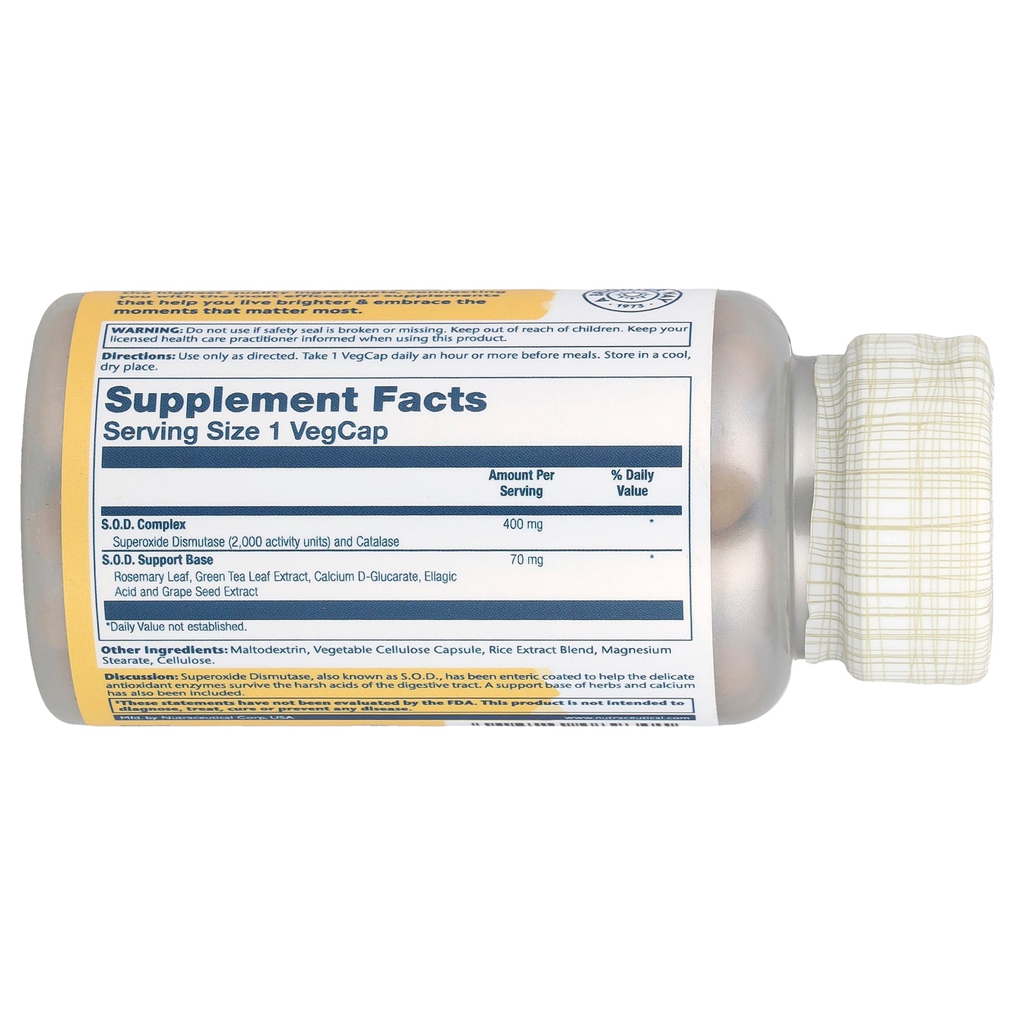 Solaray, Enteric Coated S.O.D. 2000 Plus™, 100 VegCaps