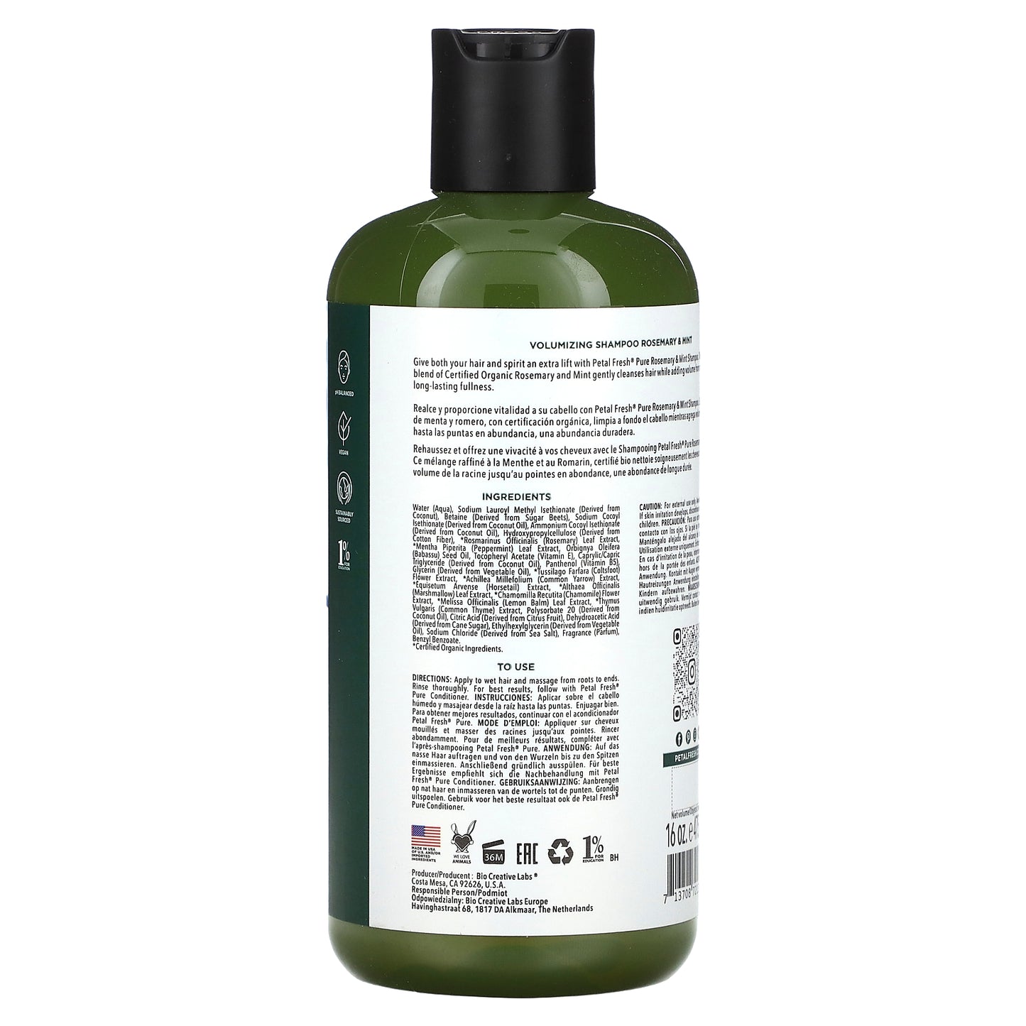 Petal Fresh, Volumizing Shampoo, Rosemary & Mint, 16 fl oz (475 ml)