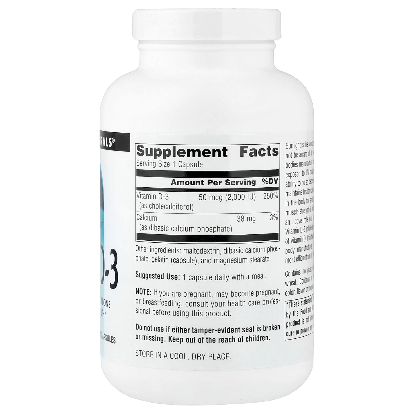 Source Naturals, Vitamin D-3, 400 Capsules